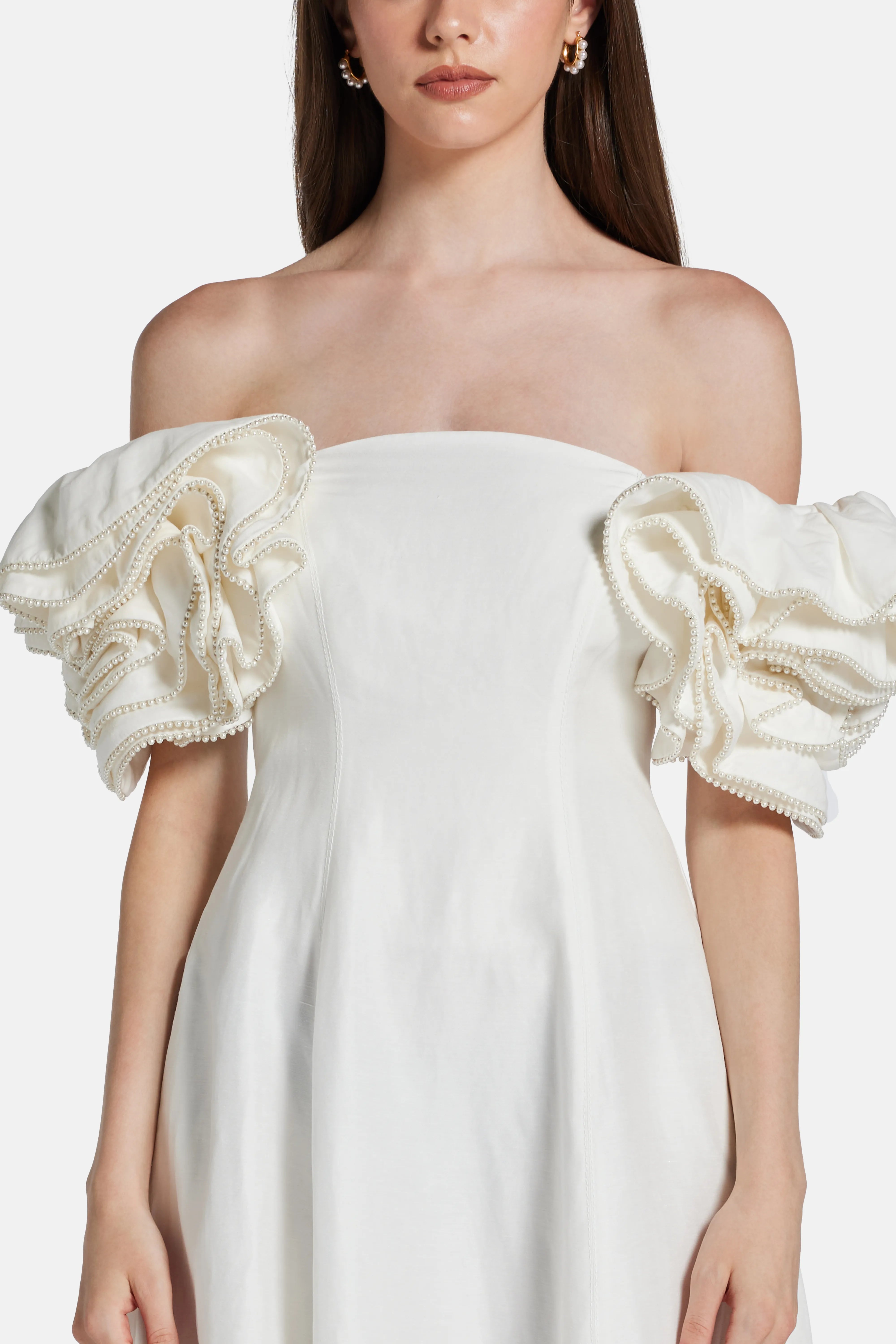 Twyla Linen Midi Dress in White