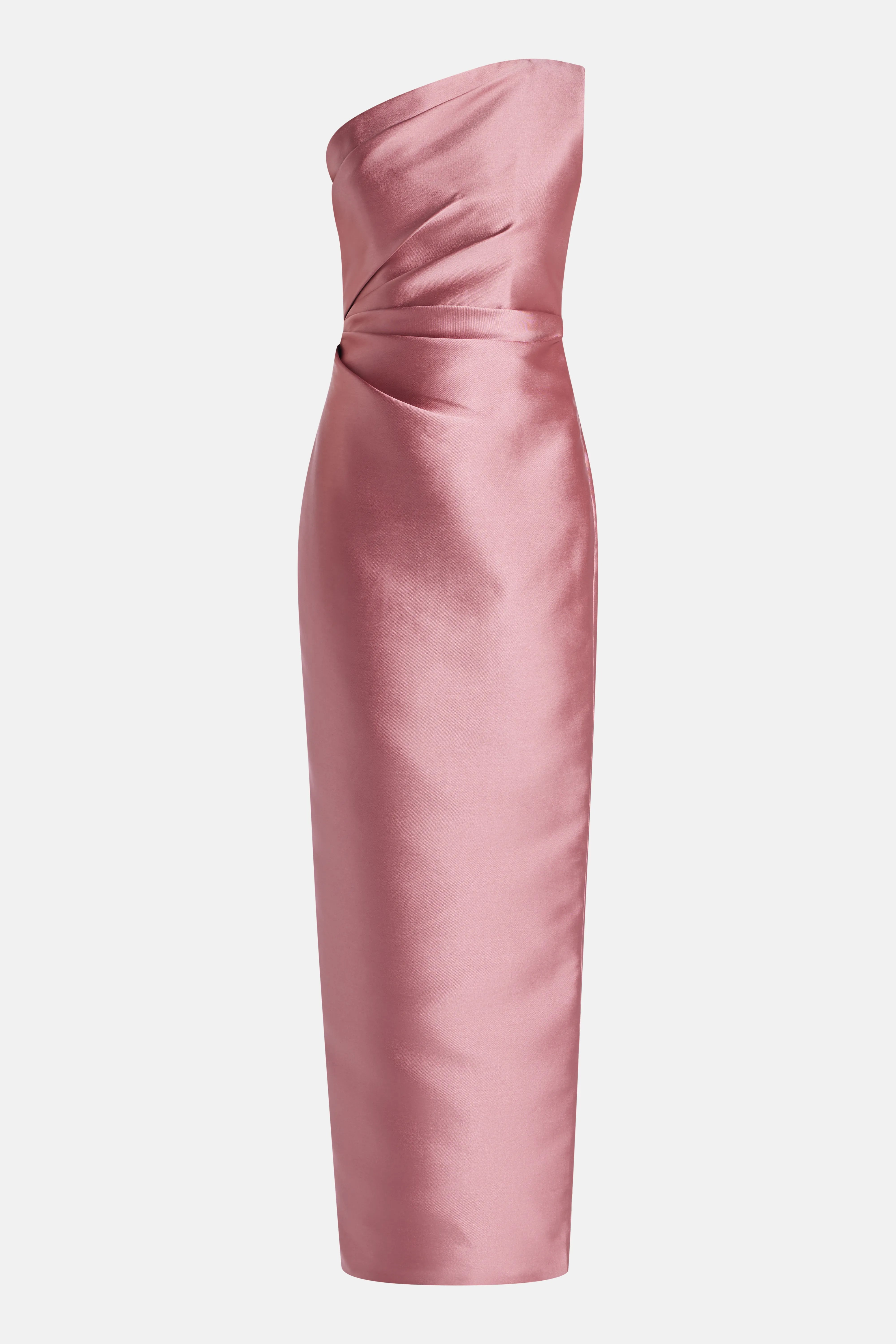Kira One Shoulder Evening Dress in Pink
