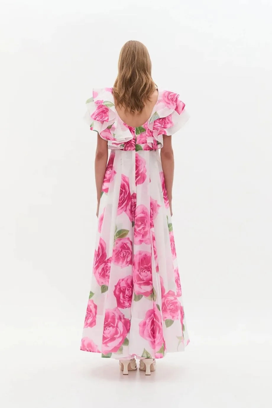 Olea Floral Maxi Dress in Pink