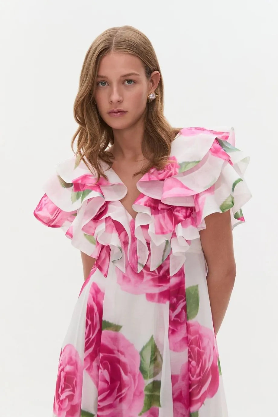 Olea Floral Maxi Dress in Pink