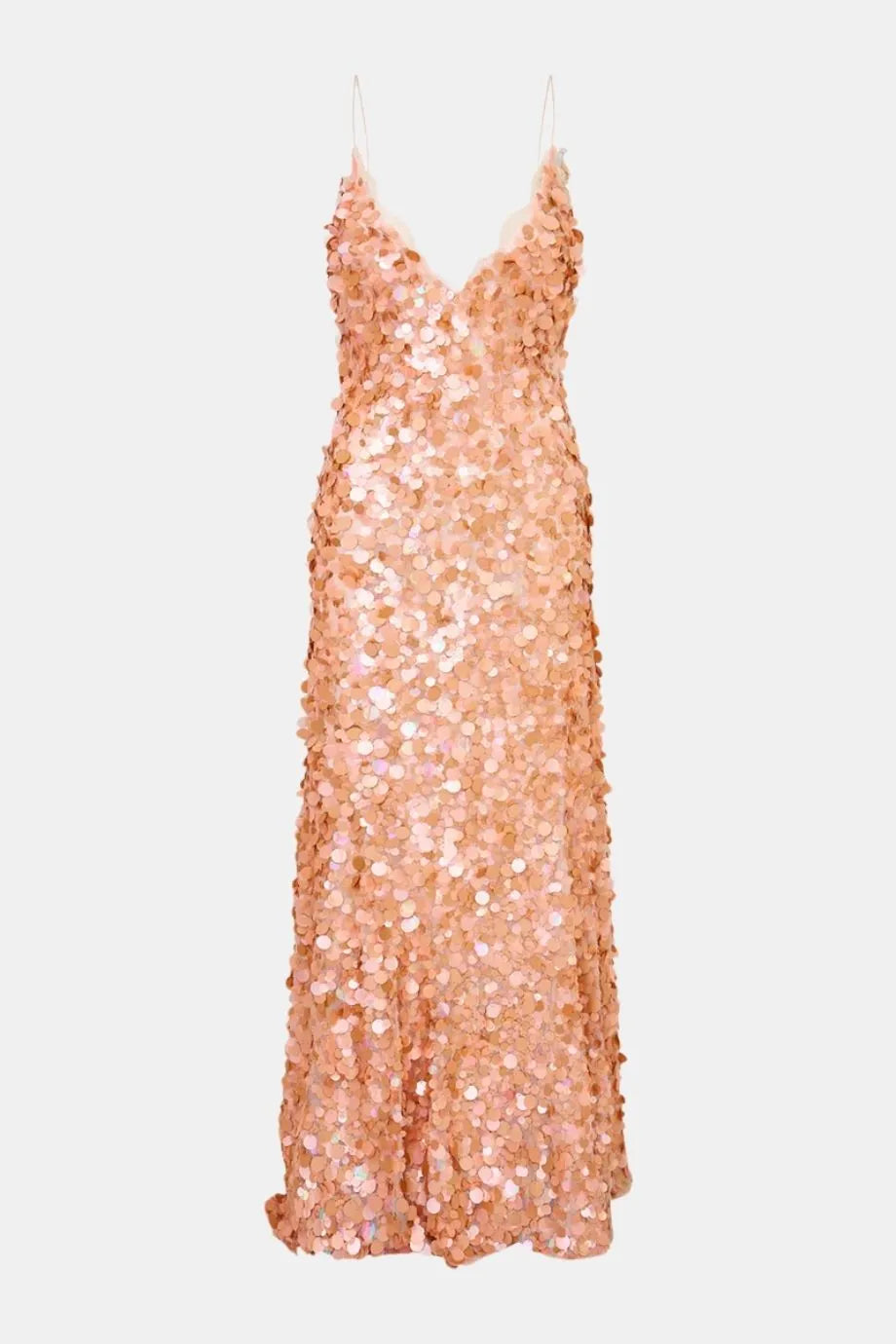 Emmalisa Sleeveless Sequins Evening Dress in Pink
