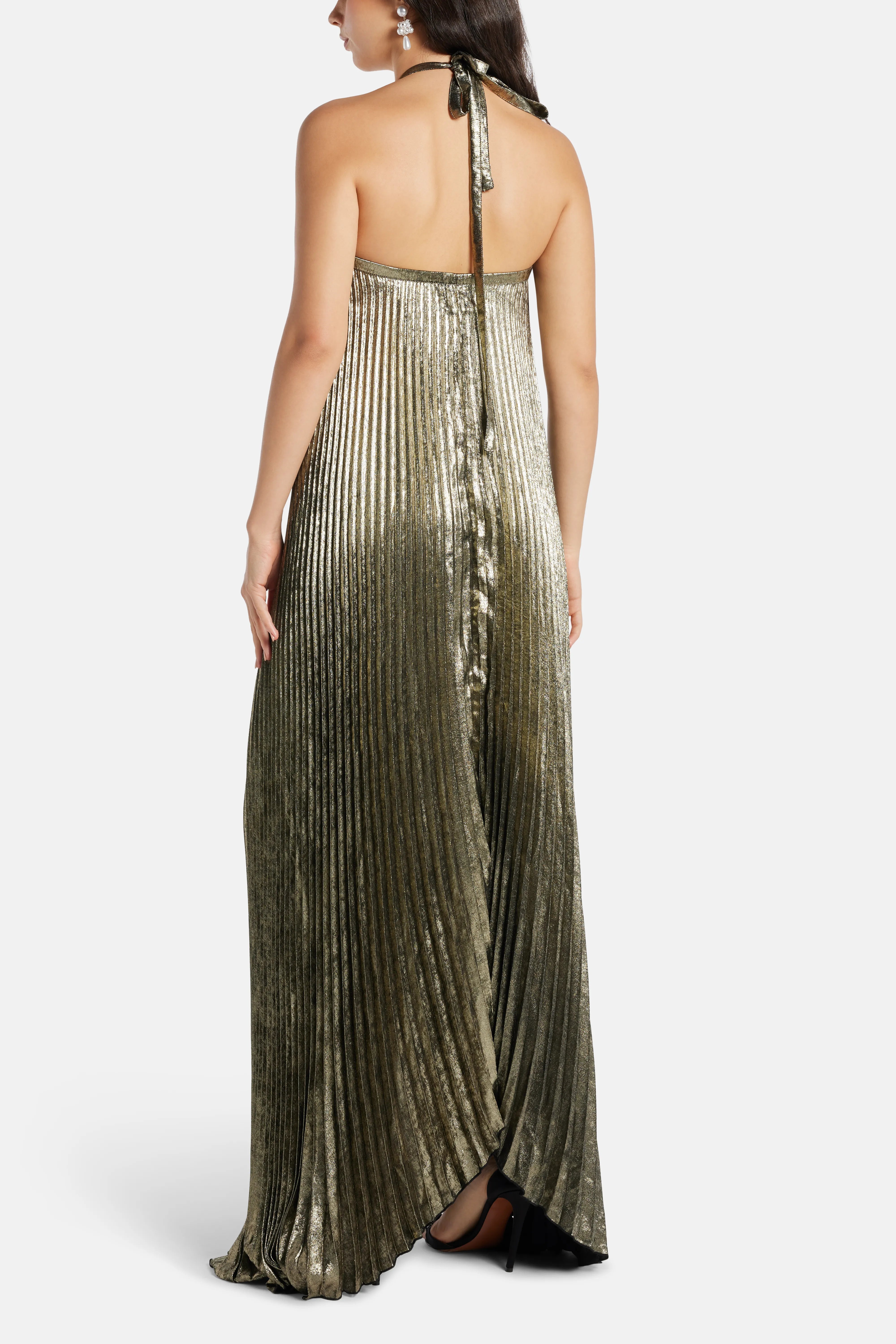Deesse Shimmer Evening Dress in Gold