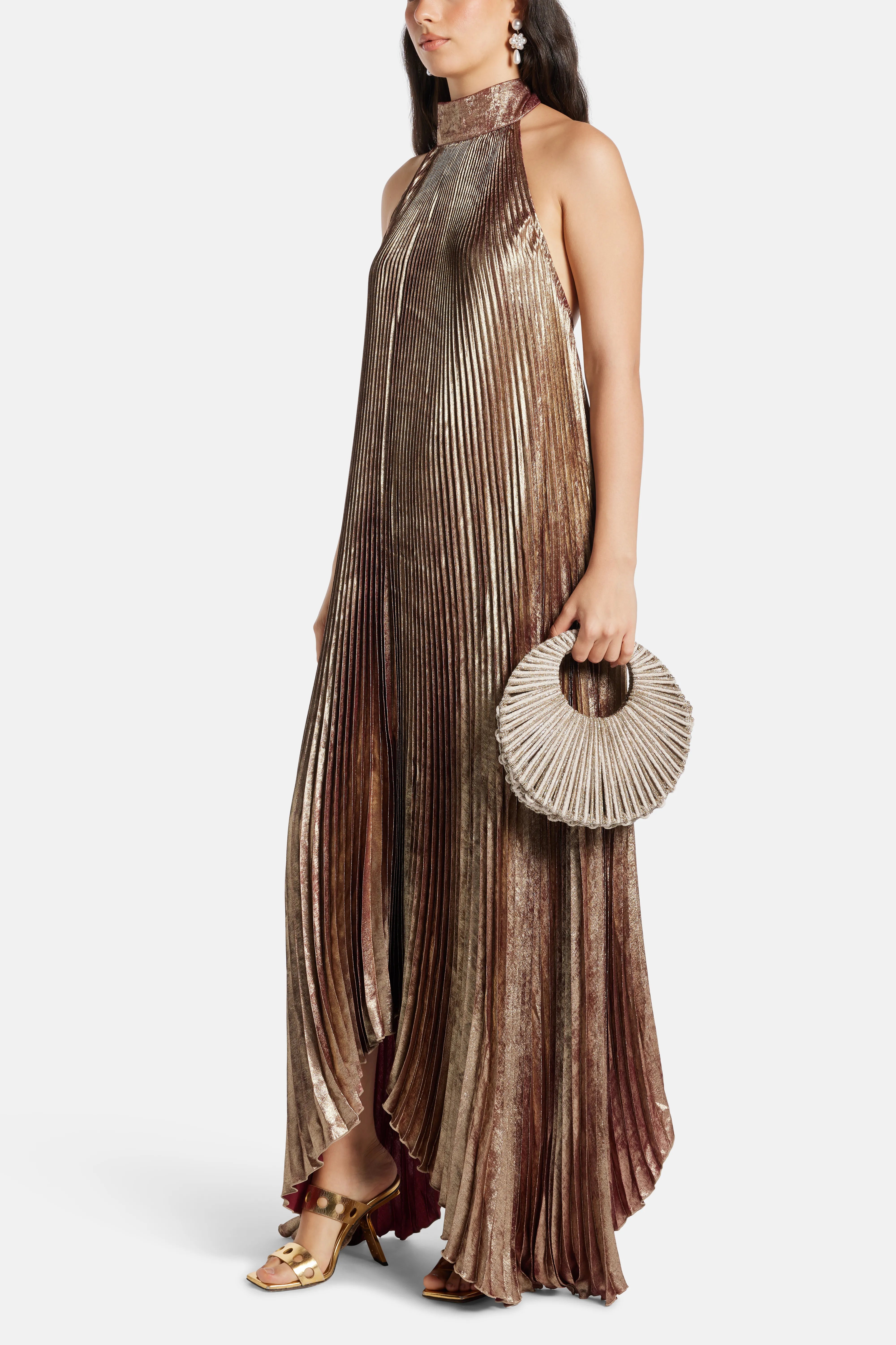 Jaya Crystals Velvet Top Handle Bag in White