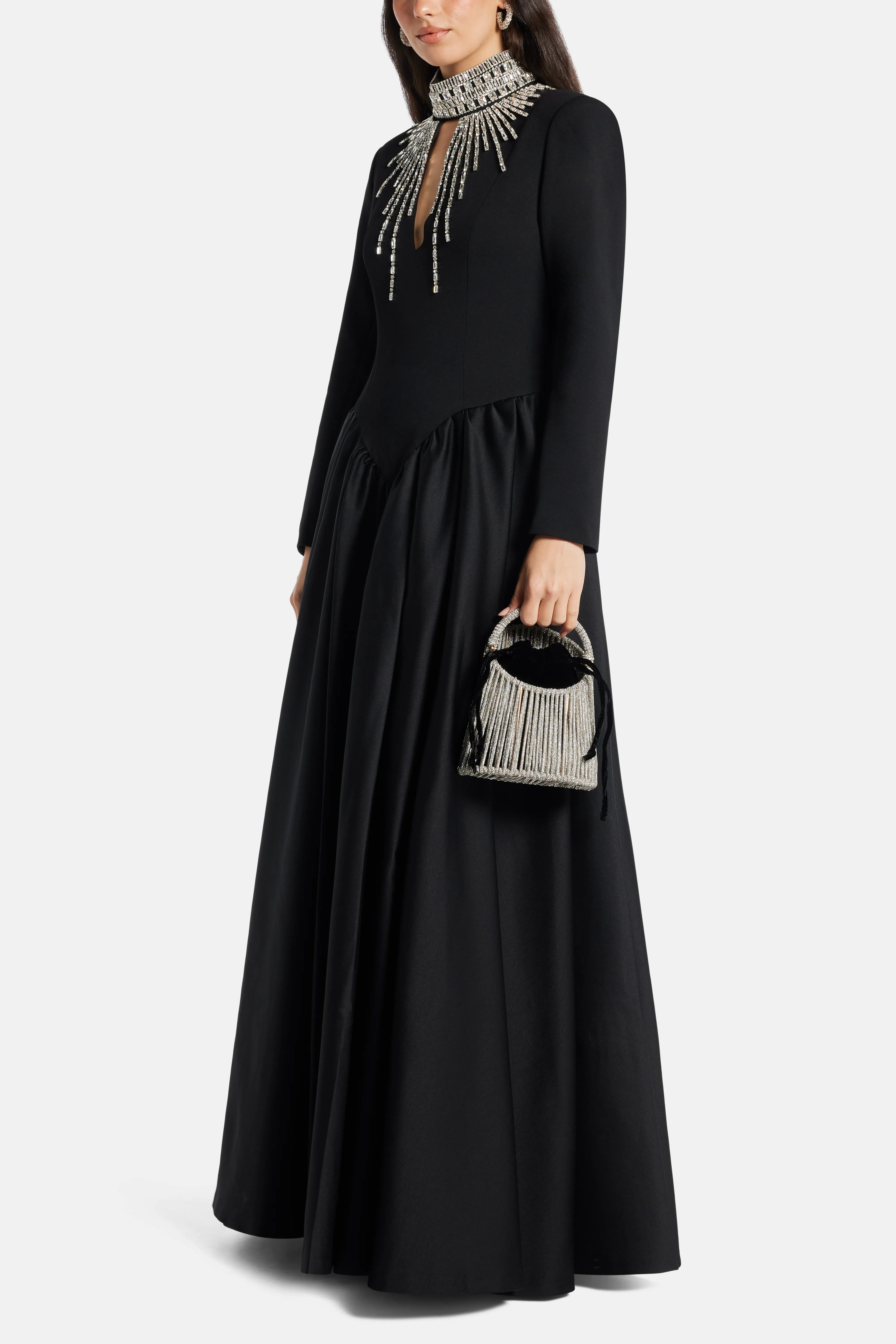 Electra Crystals Top Handle Bag in Black