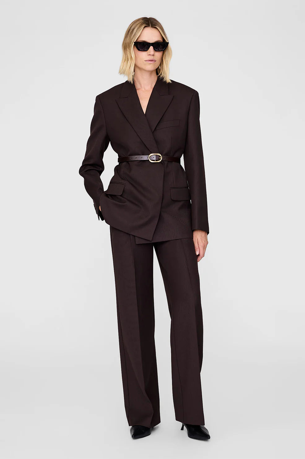 حزام جلد سيغنتشر لينك باللون البني مع ذهبي