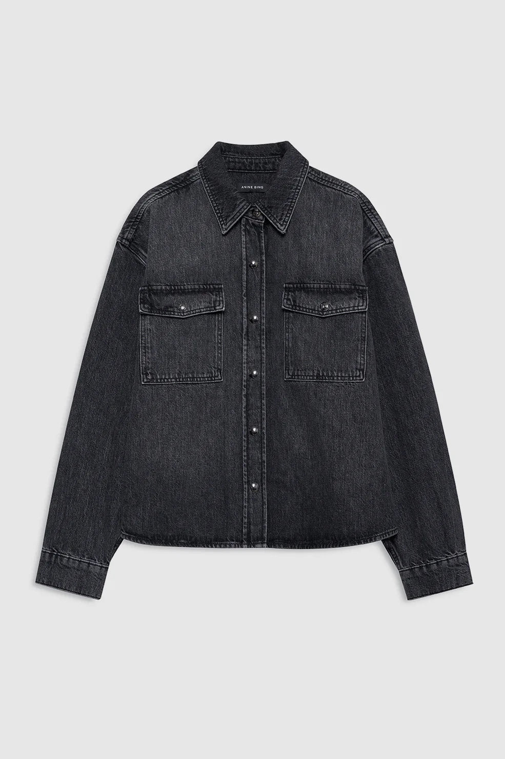 Paxton Denim Washed Cotton Shirt in Black