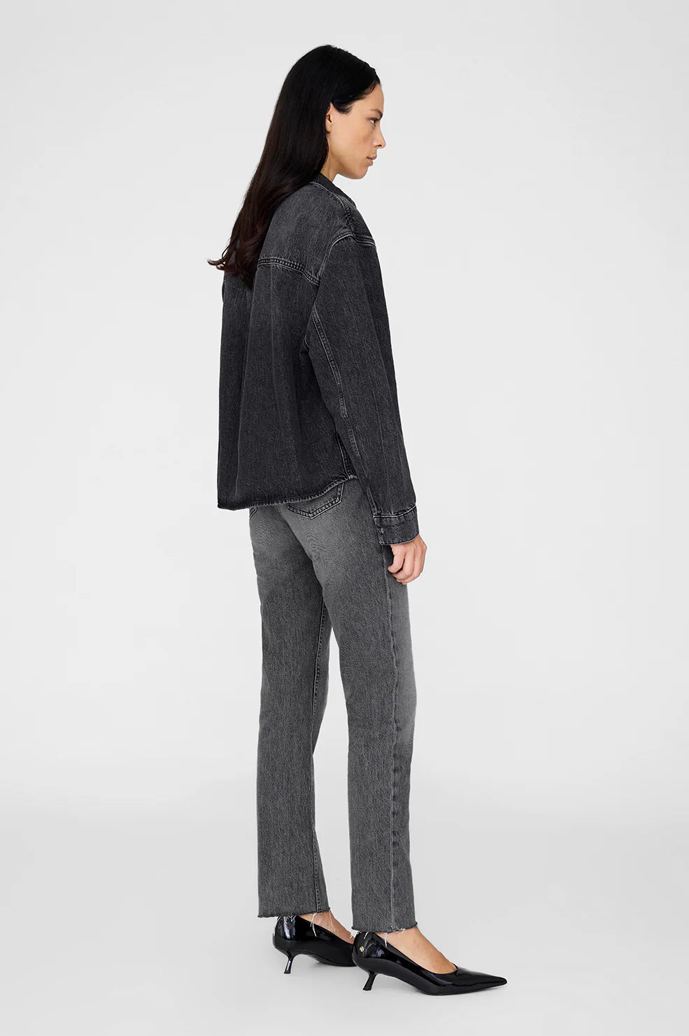 Paxton Denim Washed Cotton Shirt in Black
