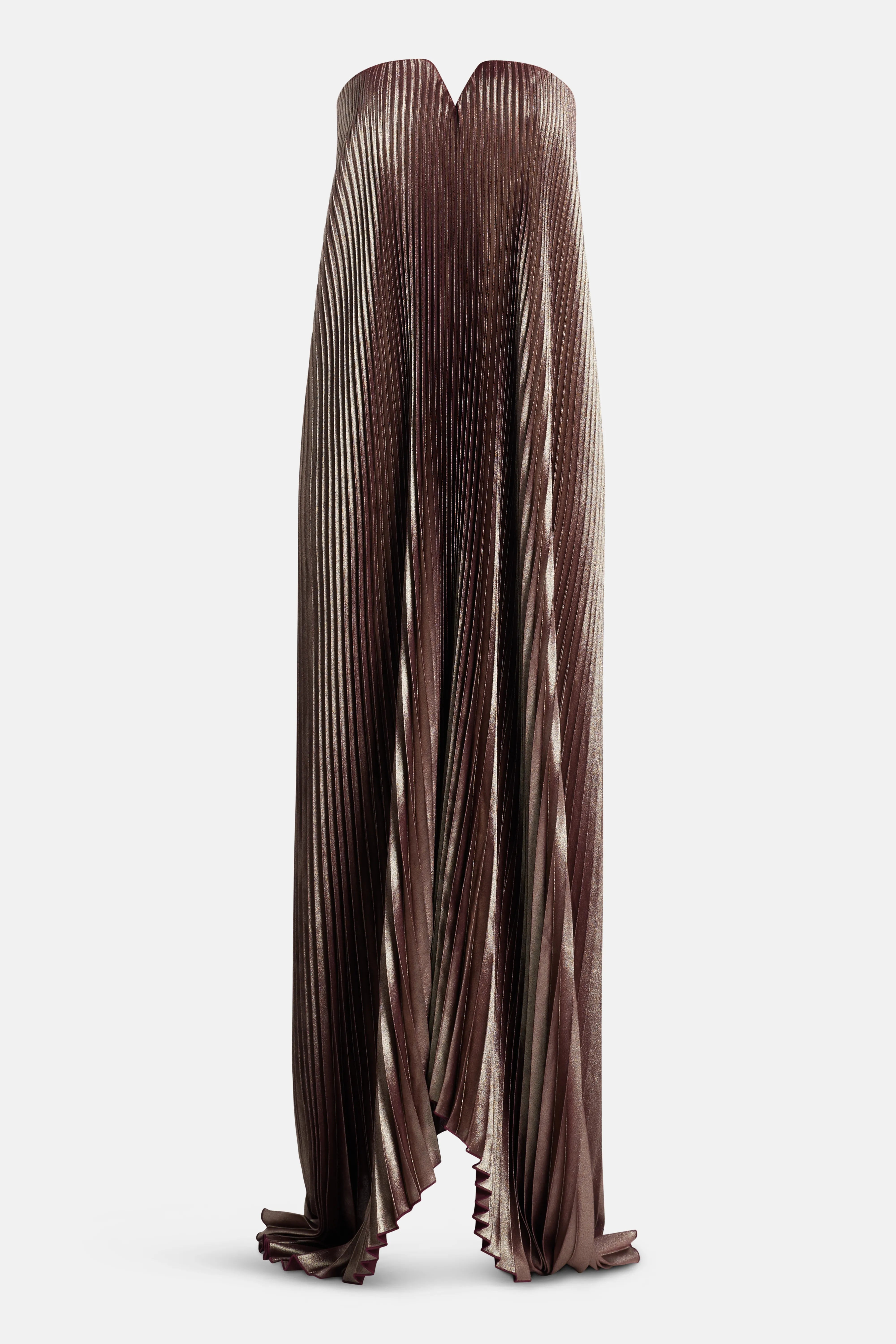 فستان سهرة أسود لامع باللون الفضي