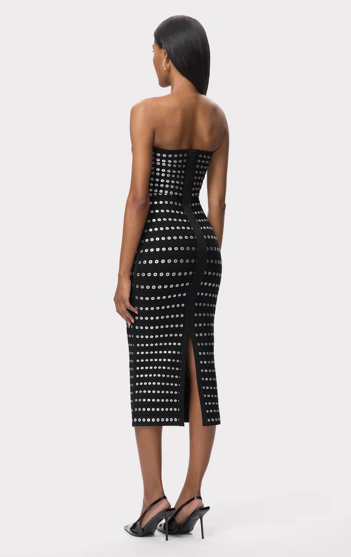 Eira Bandage Knit Midi Dress in Black