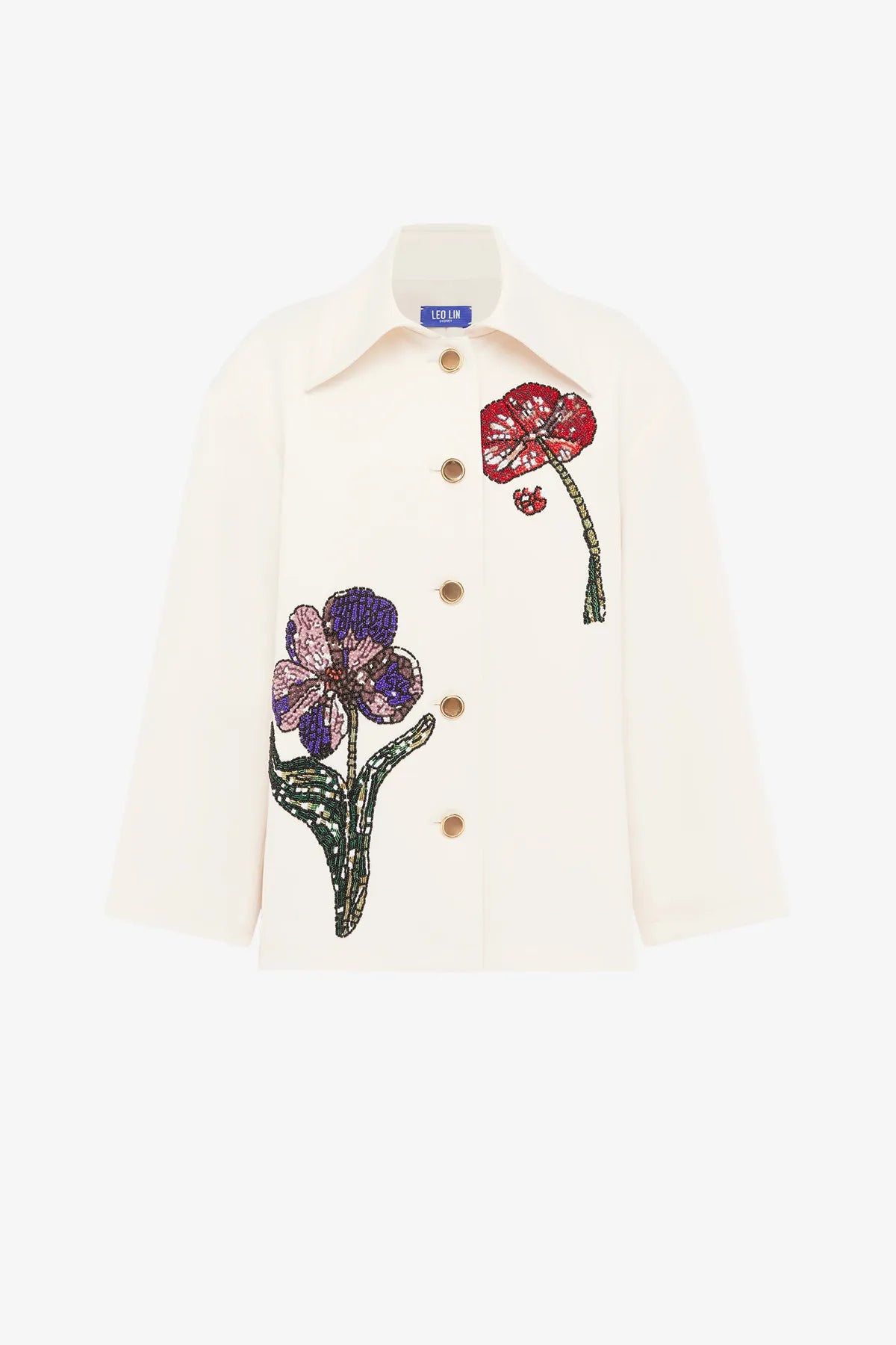Leyna Wildflowers Embellished Jacket in White