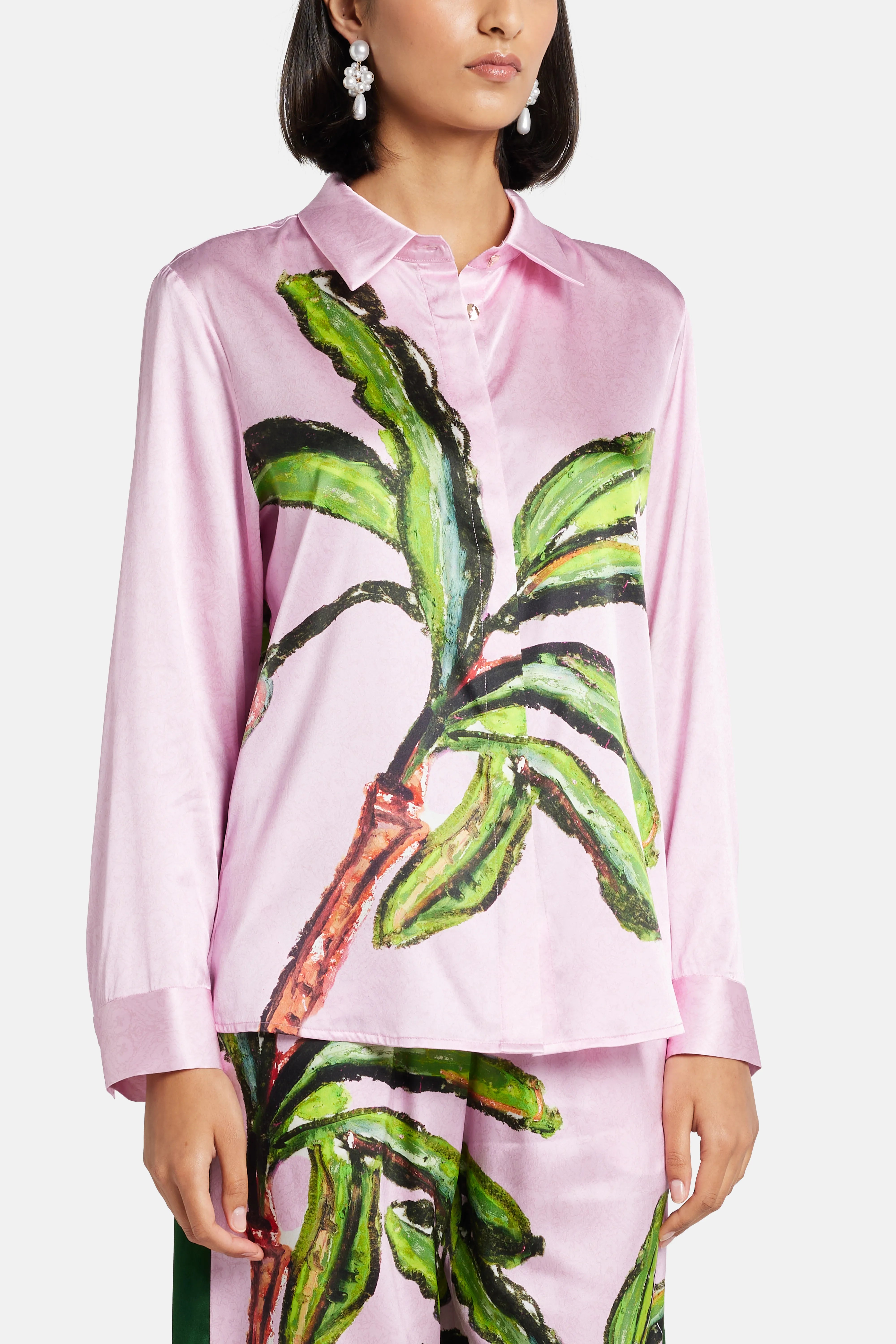 Kumulau Classic Silk Shirt in Pink