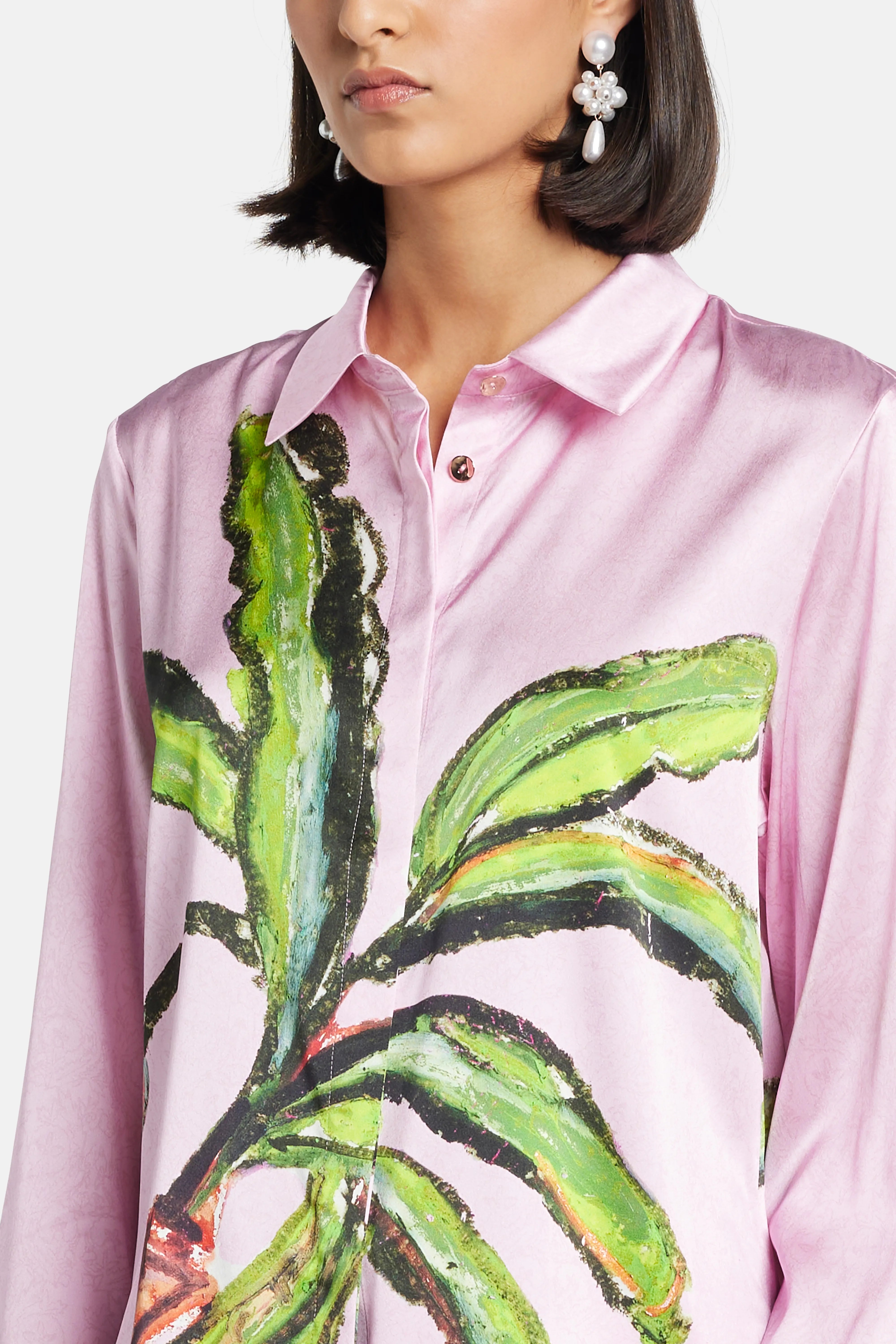 Kumulau Classic Silk Shirt in Pink