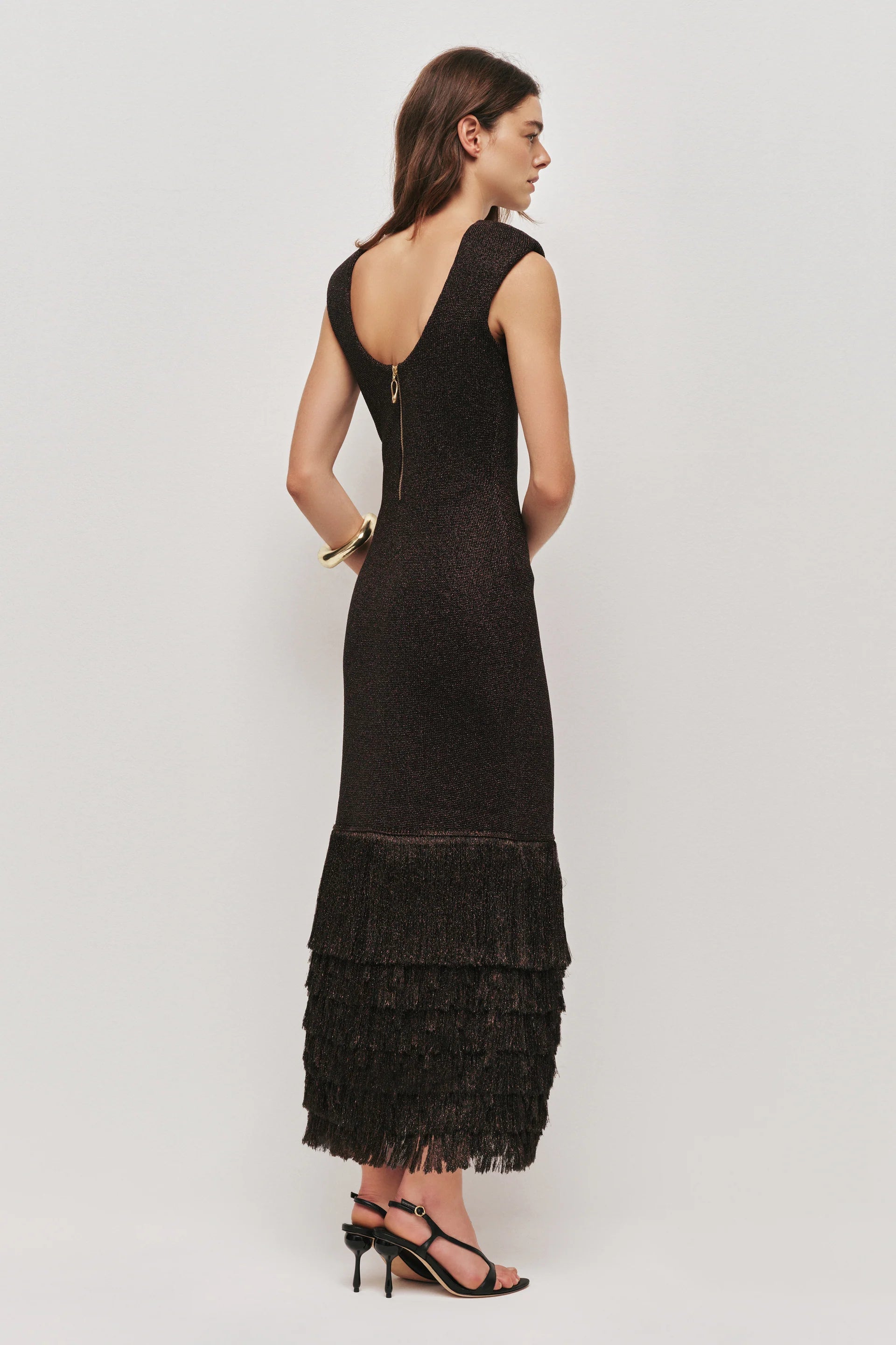 Breeze Knit Midi Dress In Brown