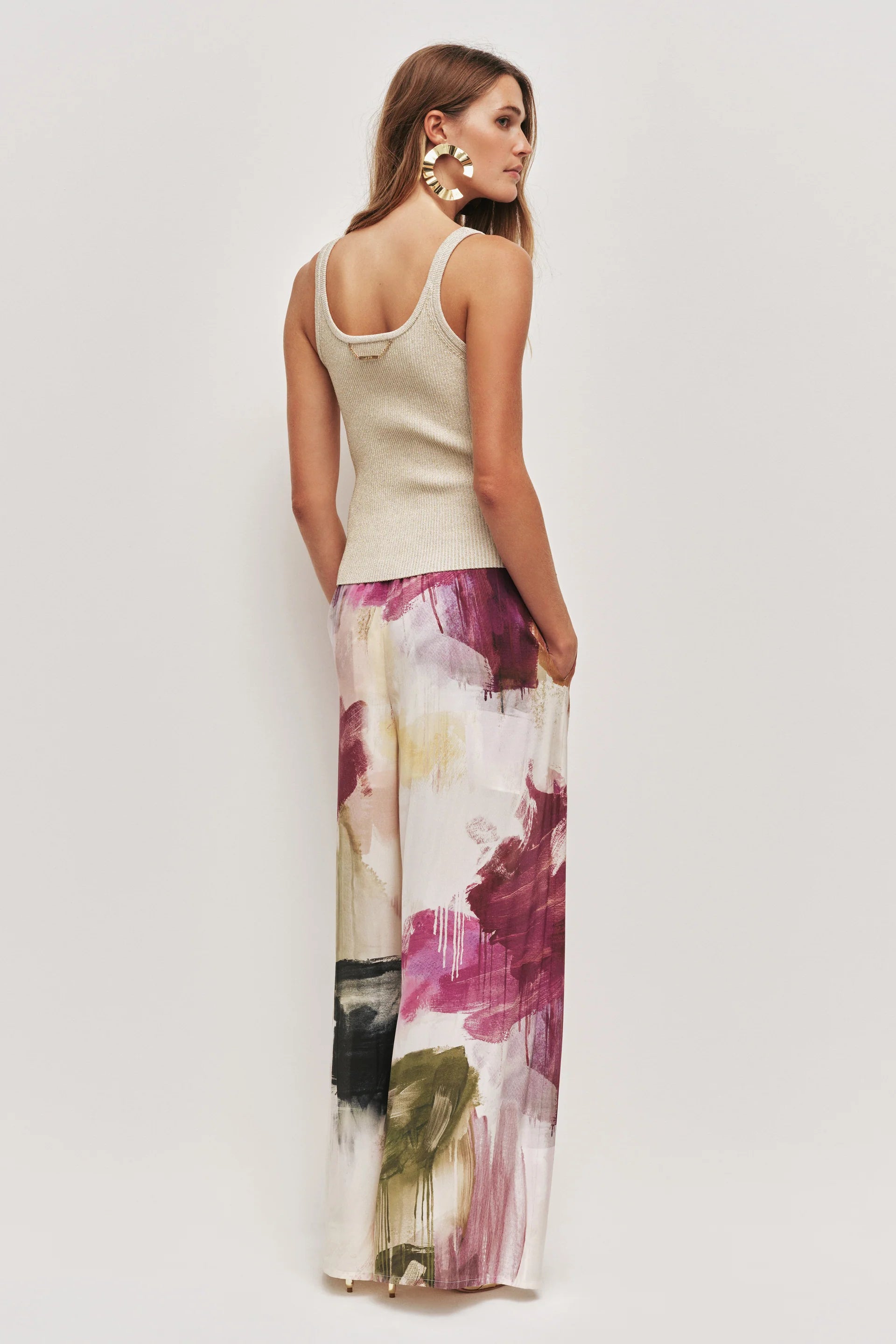 Atomic Silk Wide Legged Pants In White