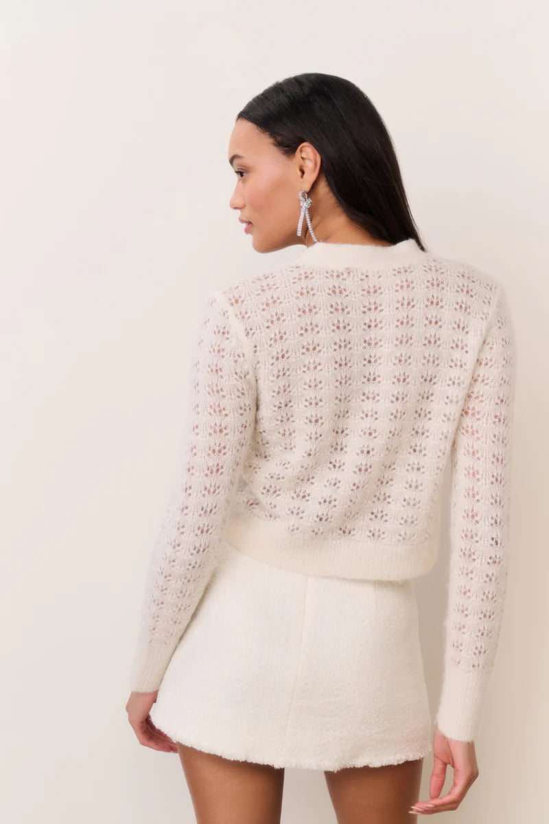 Breya Wool Mini Skirt In Cream