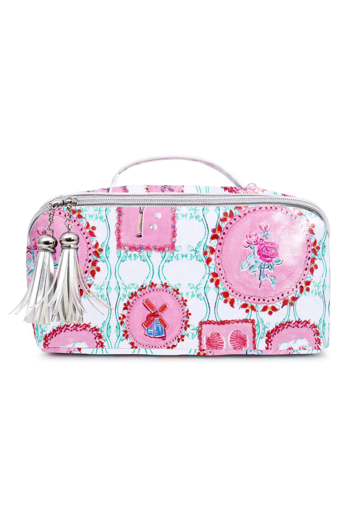 The Hamptons Large Cotton Cosmetic Bag In Pink