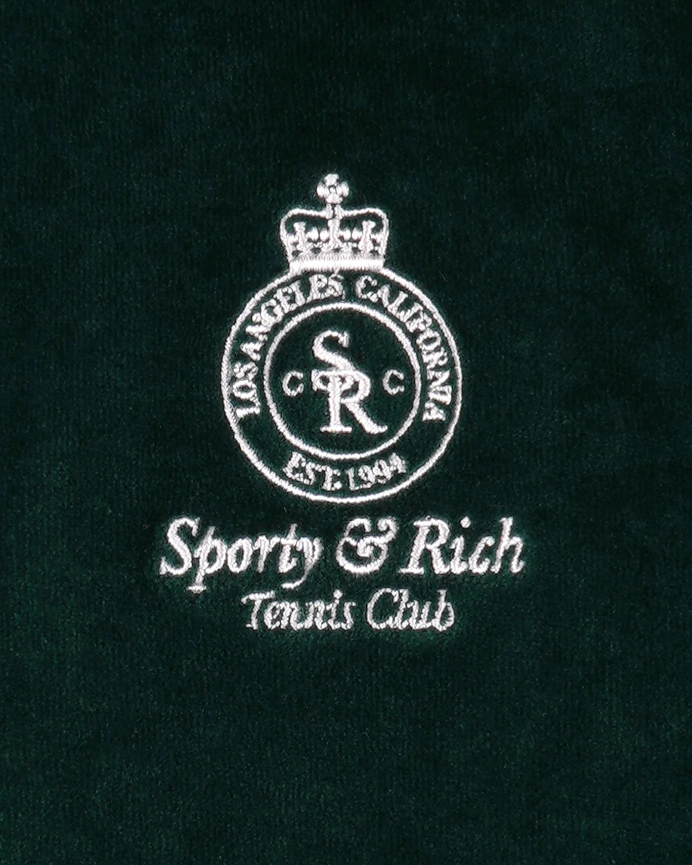 Crown Cotton Tennis Velour Short in Green