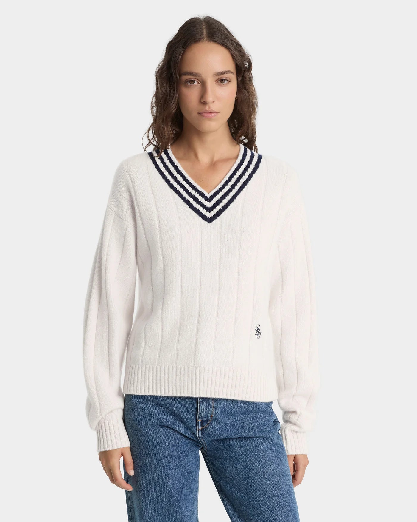 SRC Cricket Cashmere Wool Jumper Sweater in Beige
