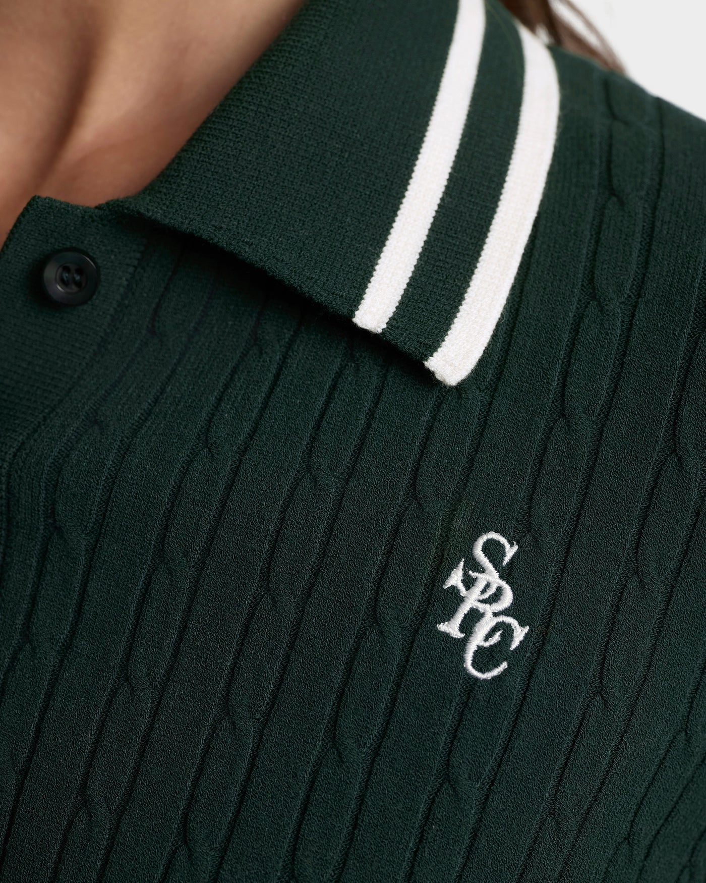 تي شيرت بولو "SRC Cable LS" باللون الأخضر