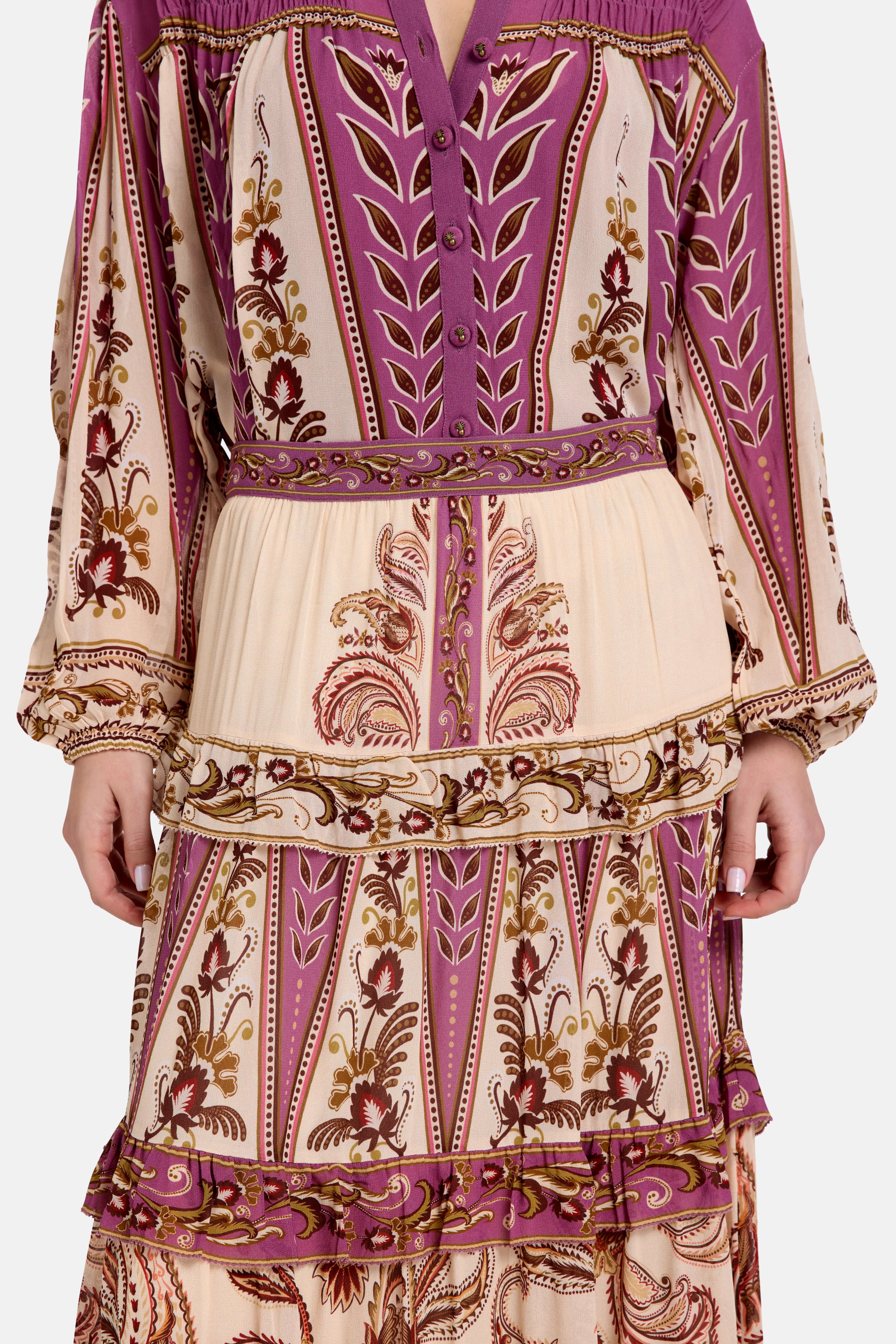 تنورة ماكسي رقيقة من "Ainika Sand Ruffles" باللون البني