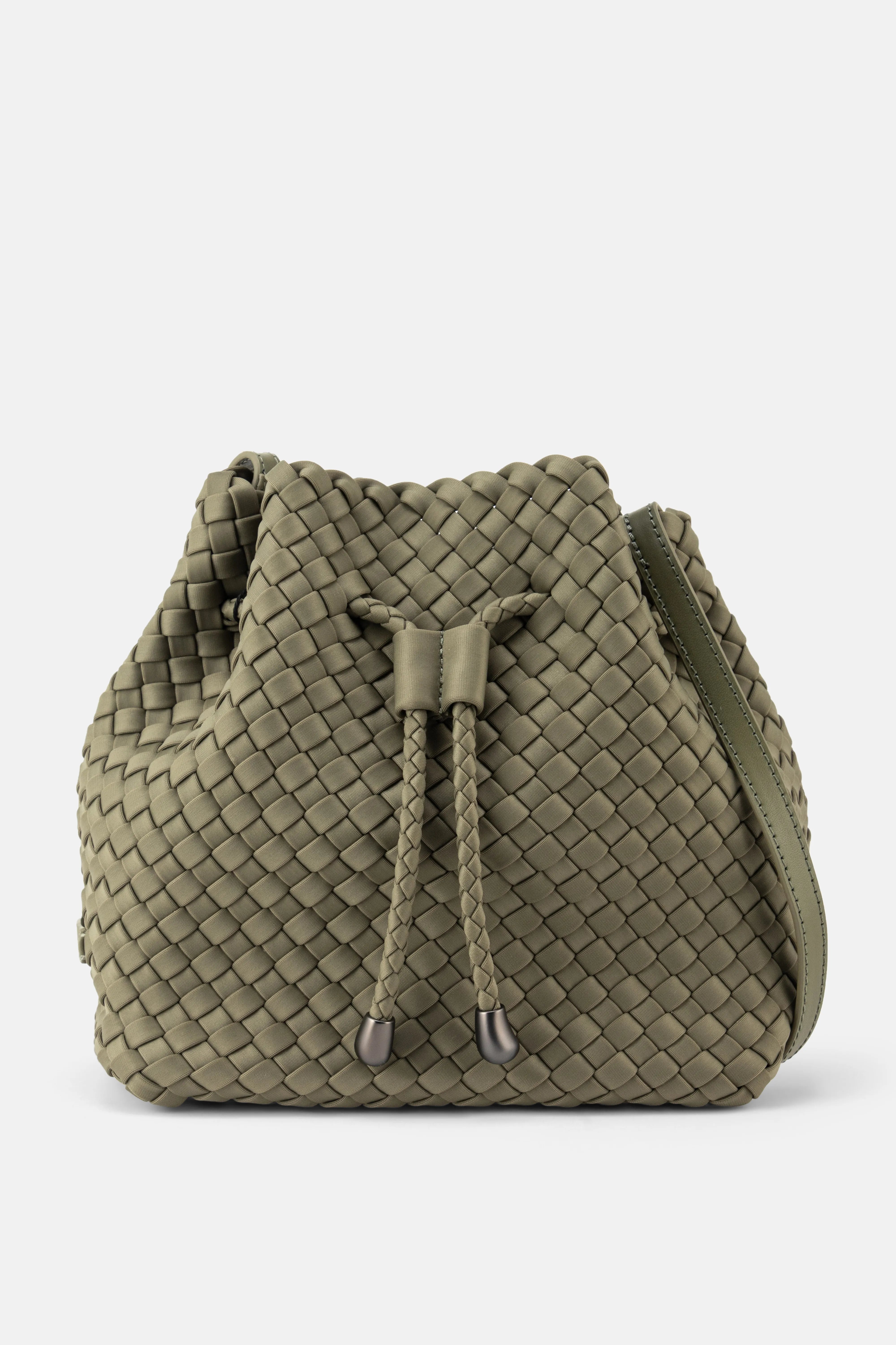 Gramercy Woven Bucket Bag in Green