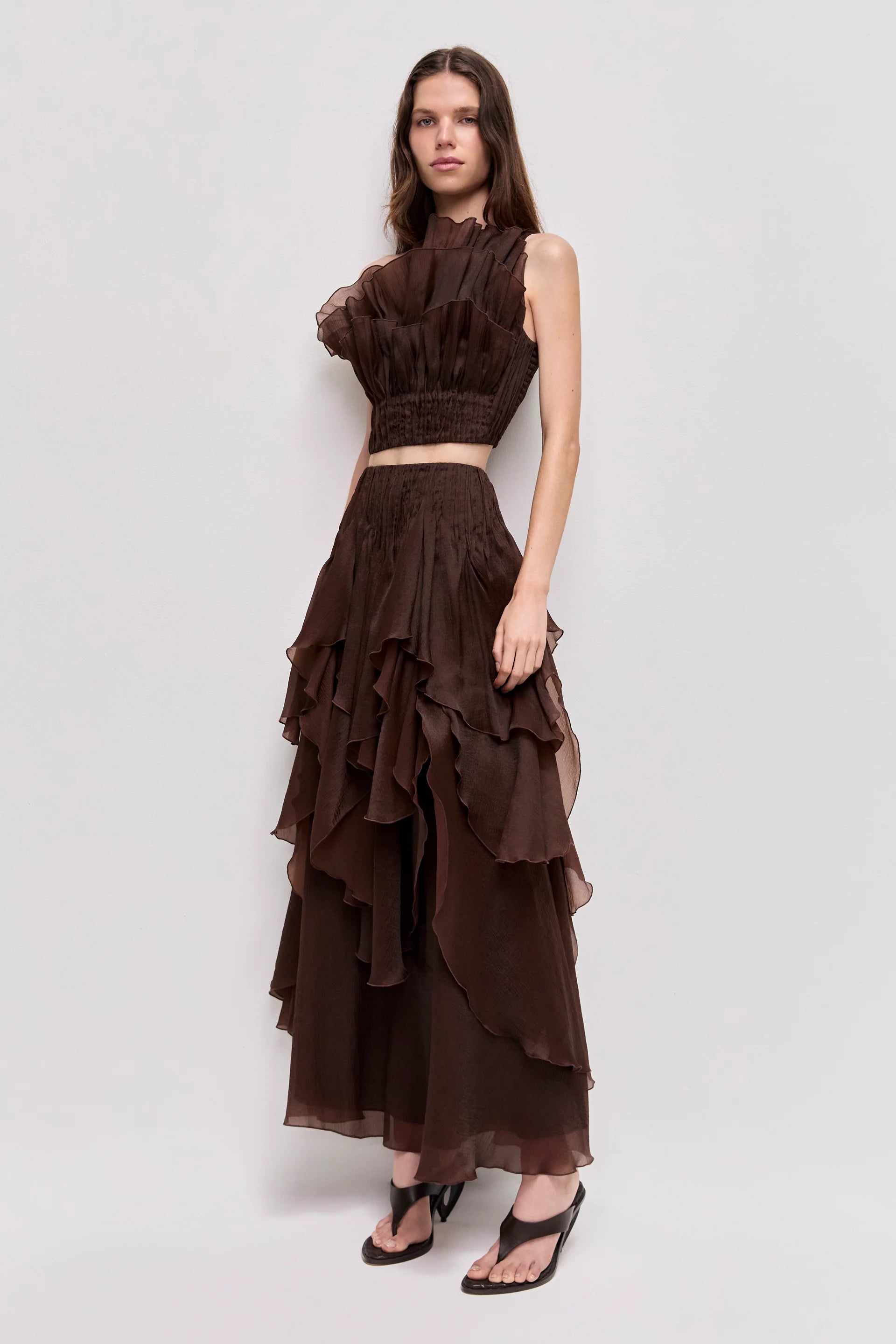 Leigh Sleeveless Top in Brown