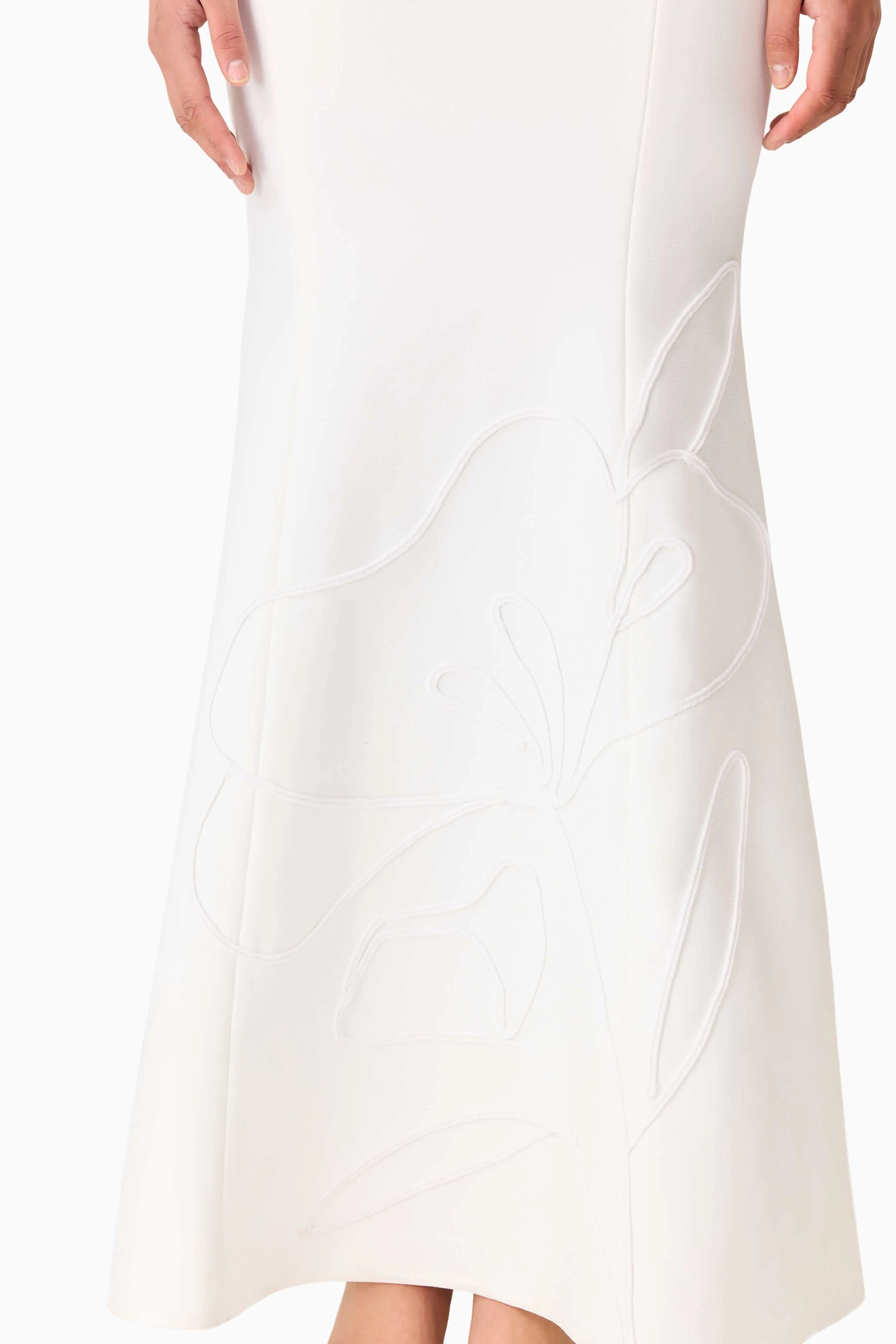 Opline One Shoulder Floral Maxi Dress in White