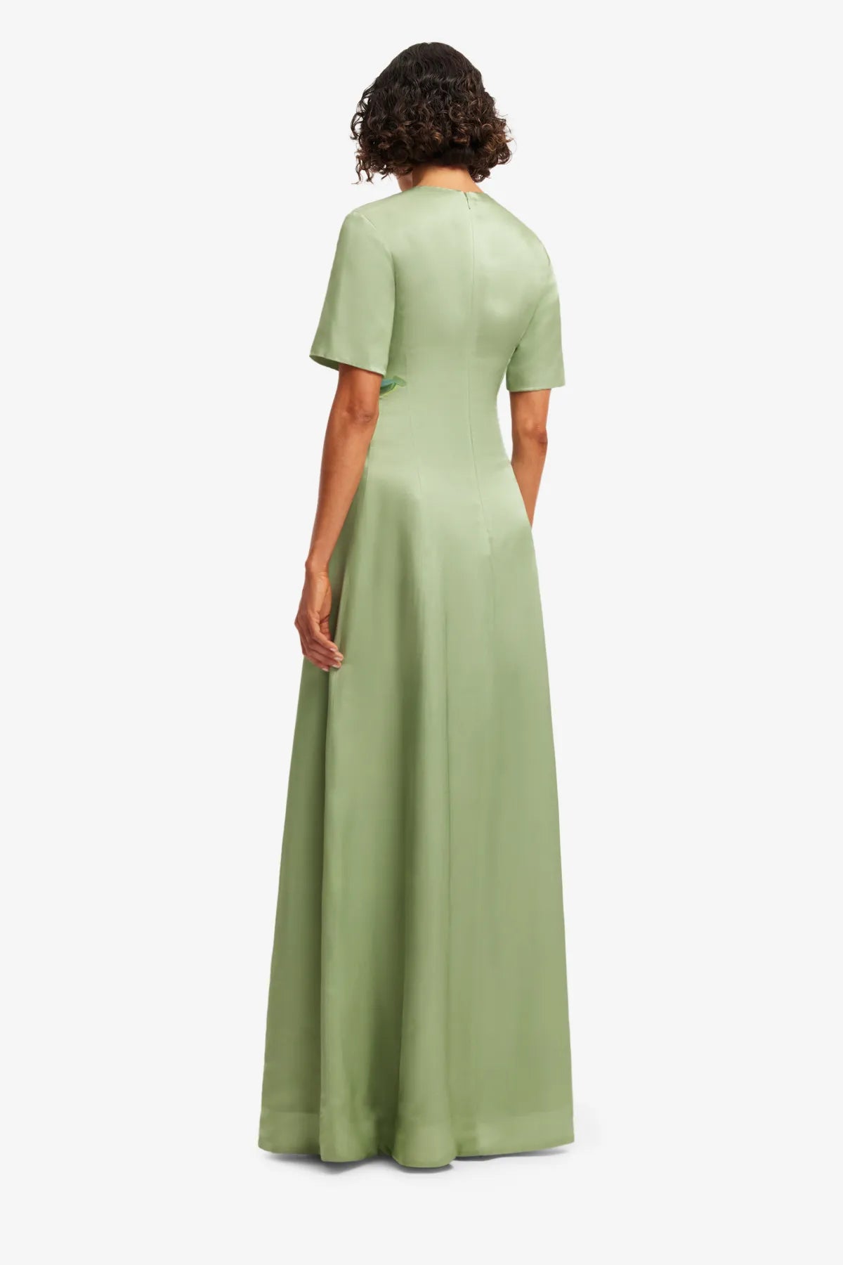 Alice Short Sleeves Floral Maxi Dress in Green