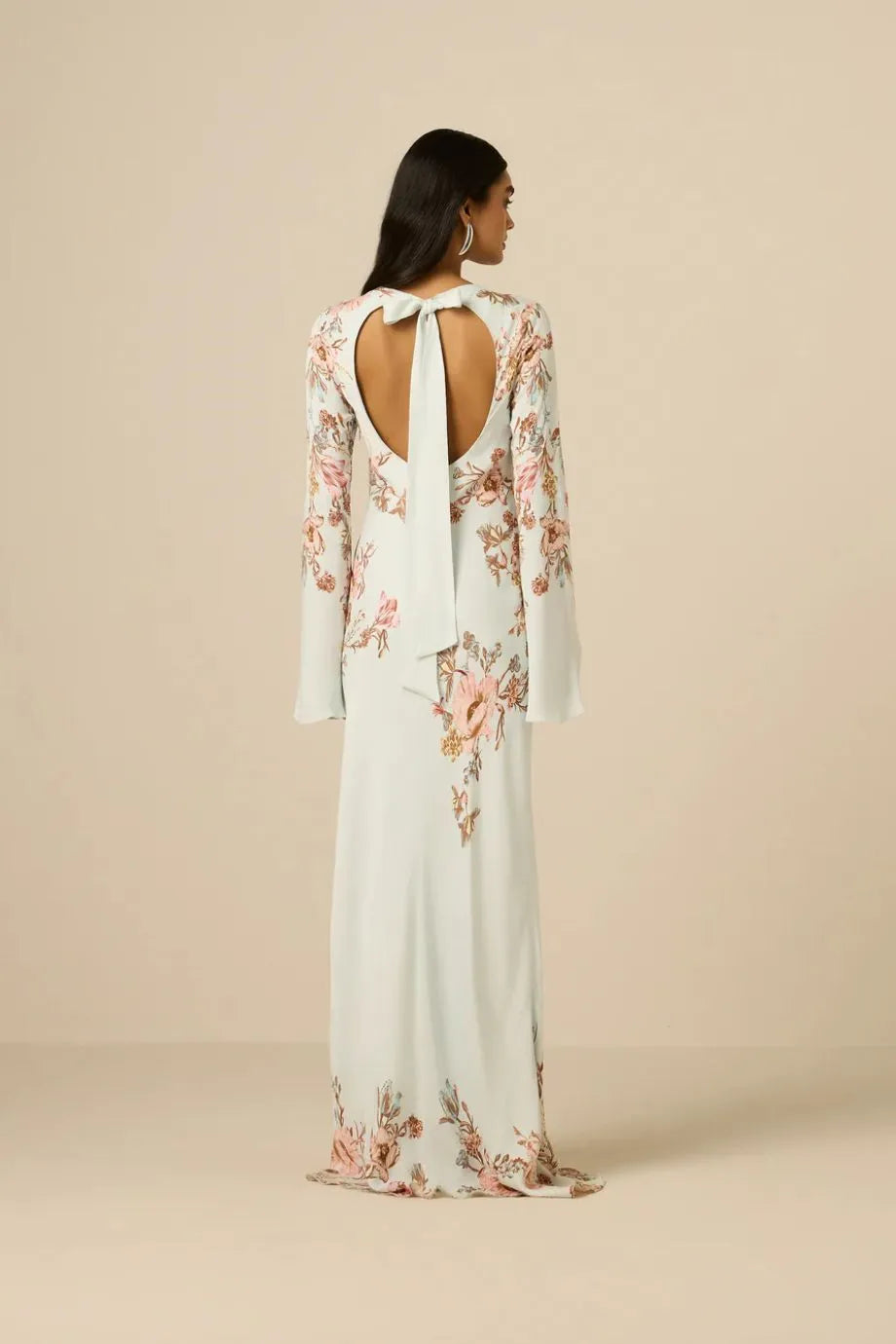 Ezra Floral Maxi Dress in Beige