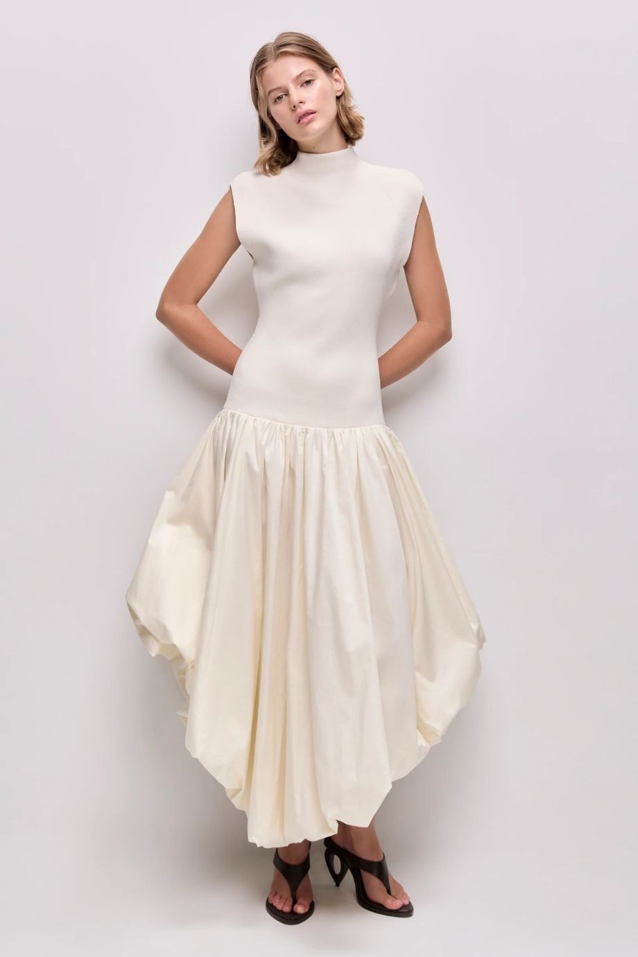 Venetia Knit Midi Dress in White