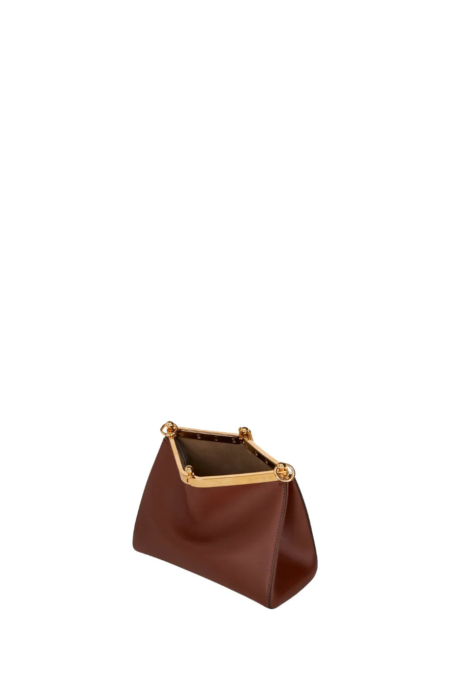 Vela Small Leather Shoulder Bag in Brown