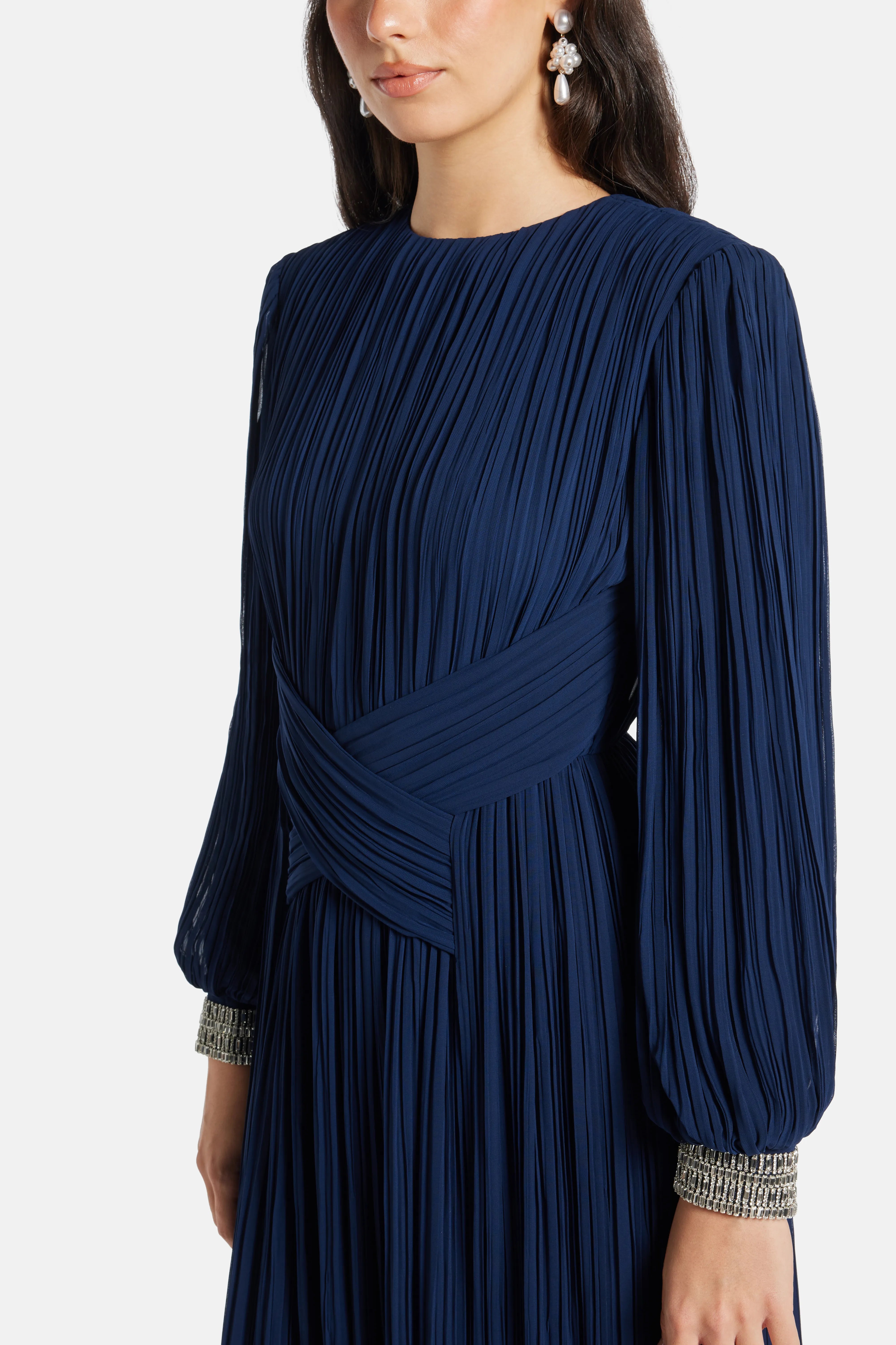 Danita Embellished Evening Dress in Blue