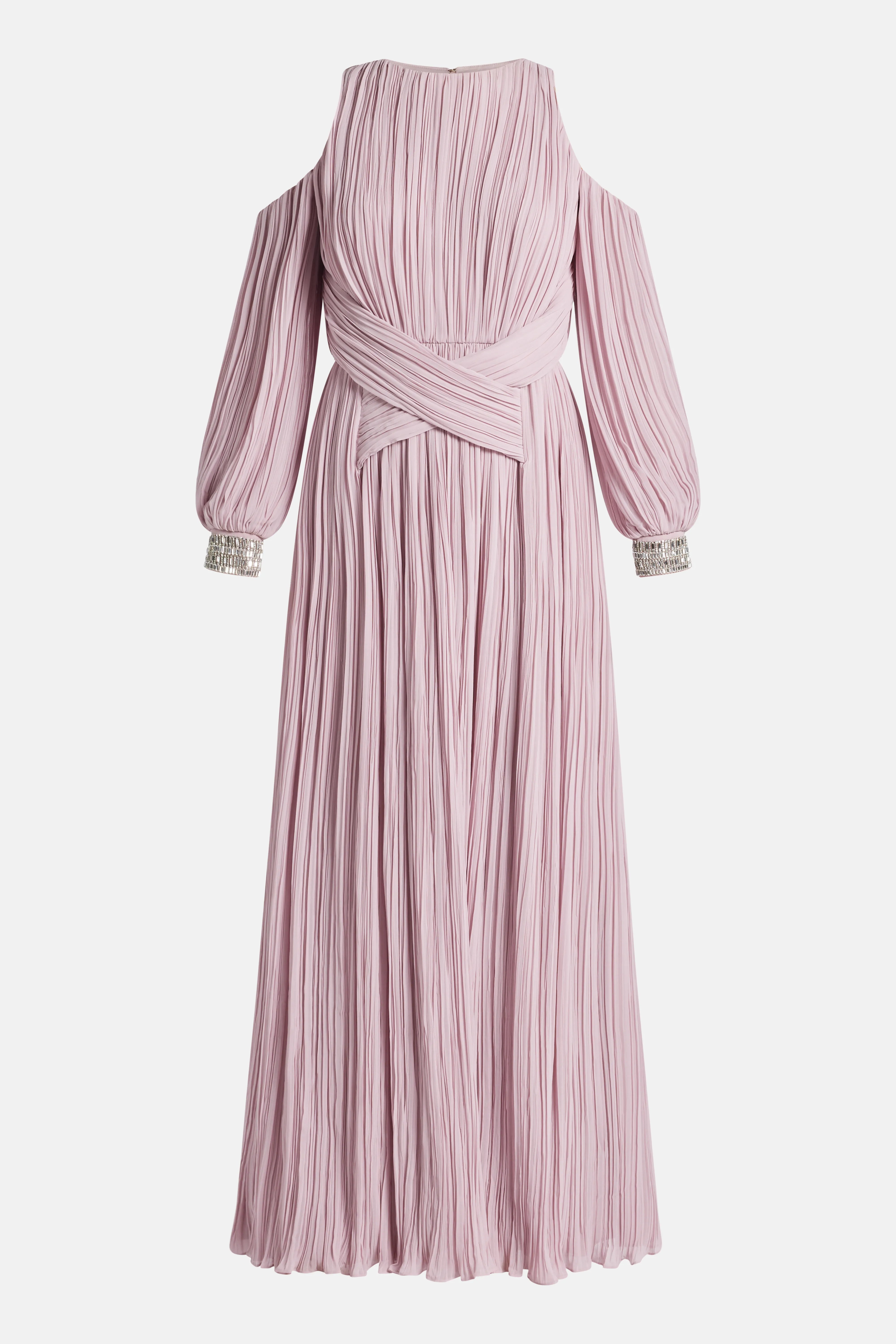 Carmina Embellished Evening Dress in Pink