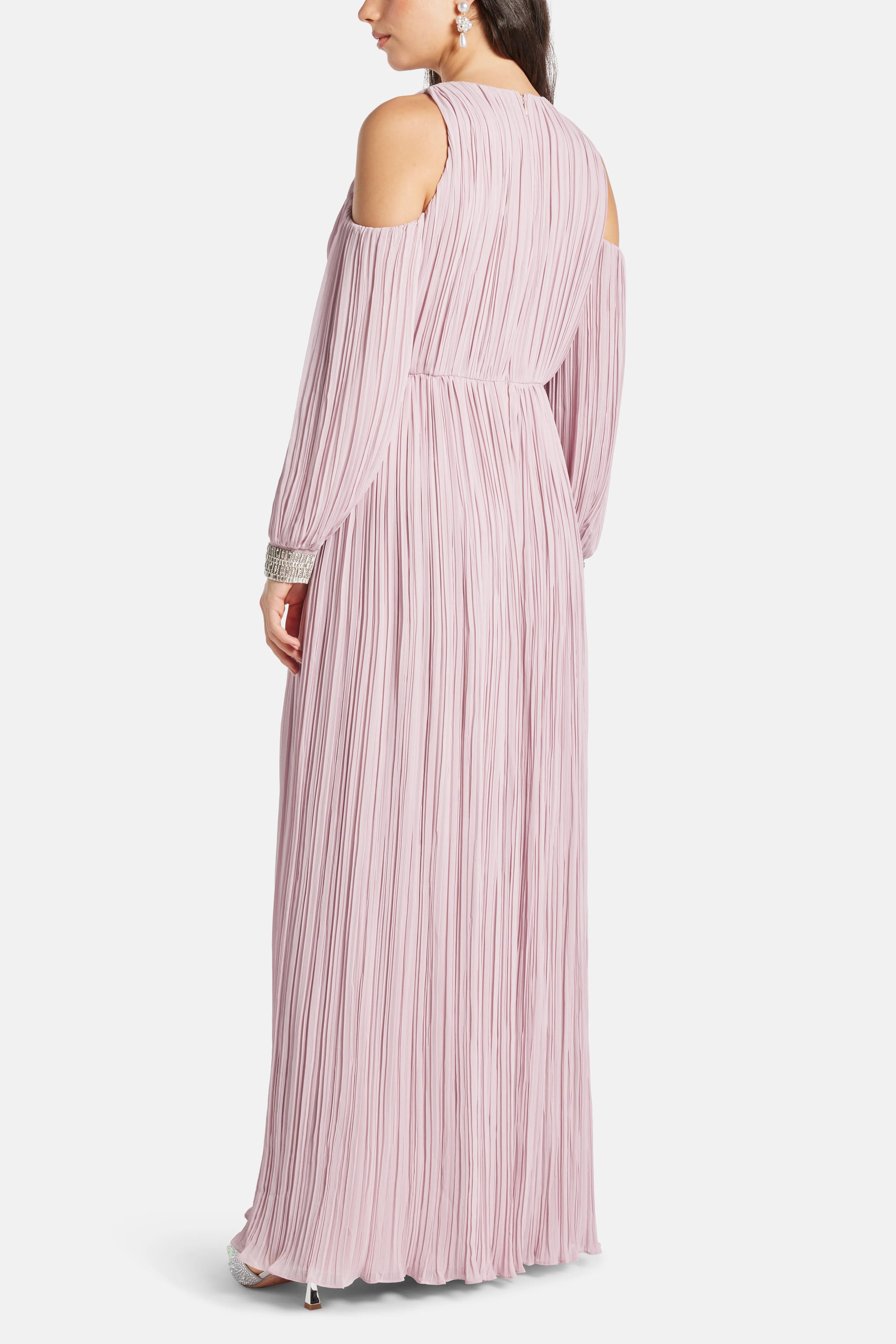 Carmina Embellished Evening Dress in Pink