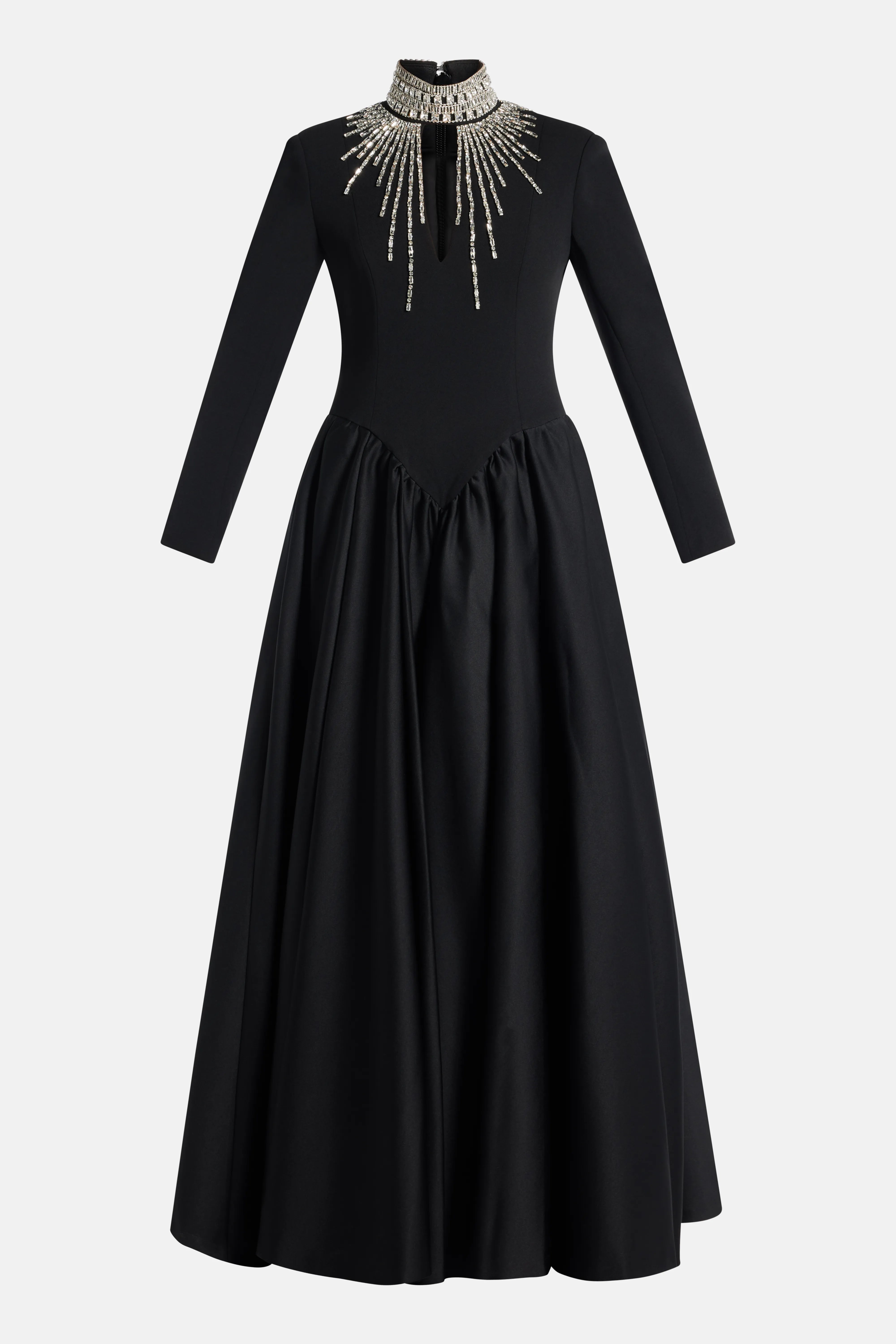 Jovita Embellished Evening Dress in Black
