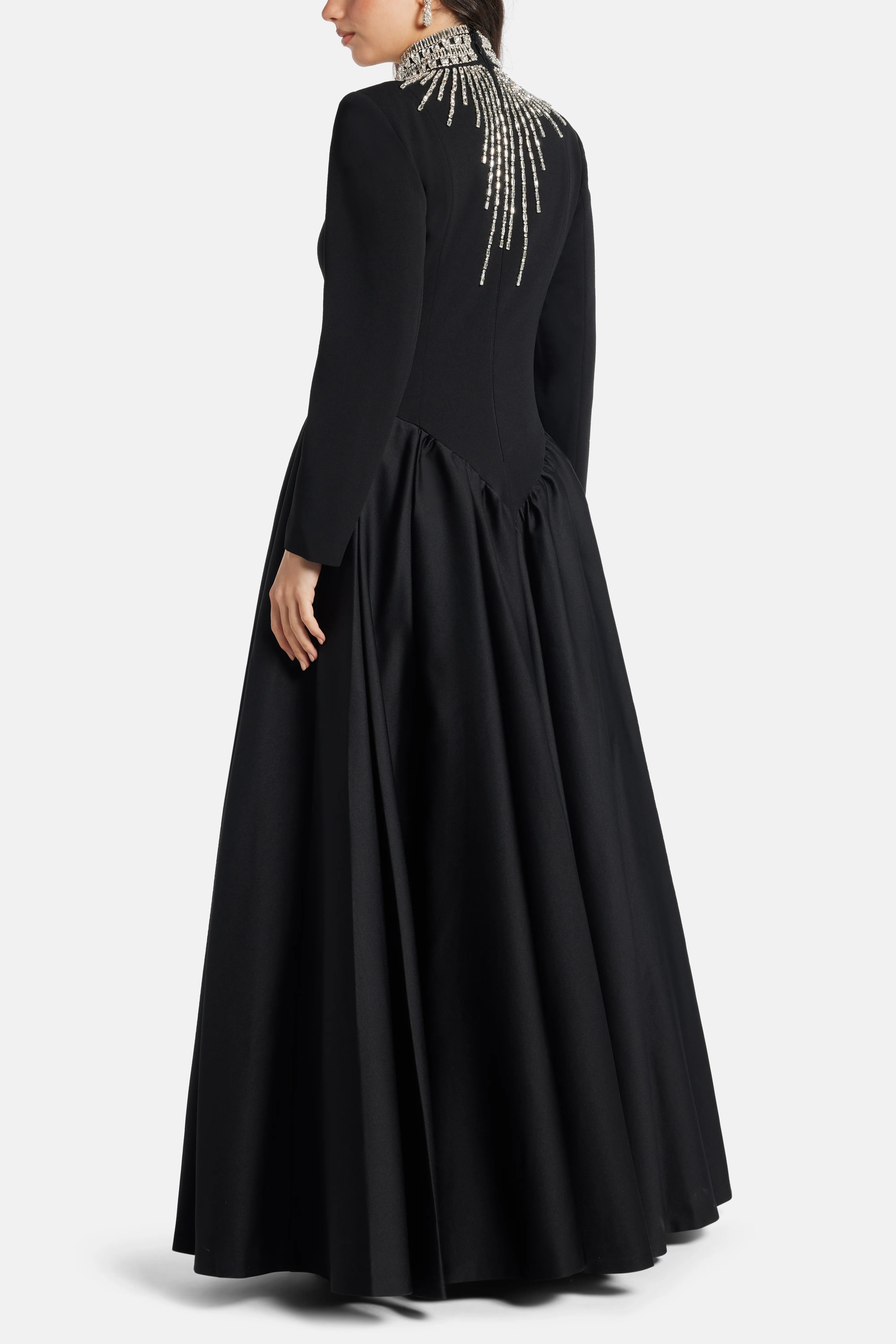 Jovita Embellished Evening Dress in Black