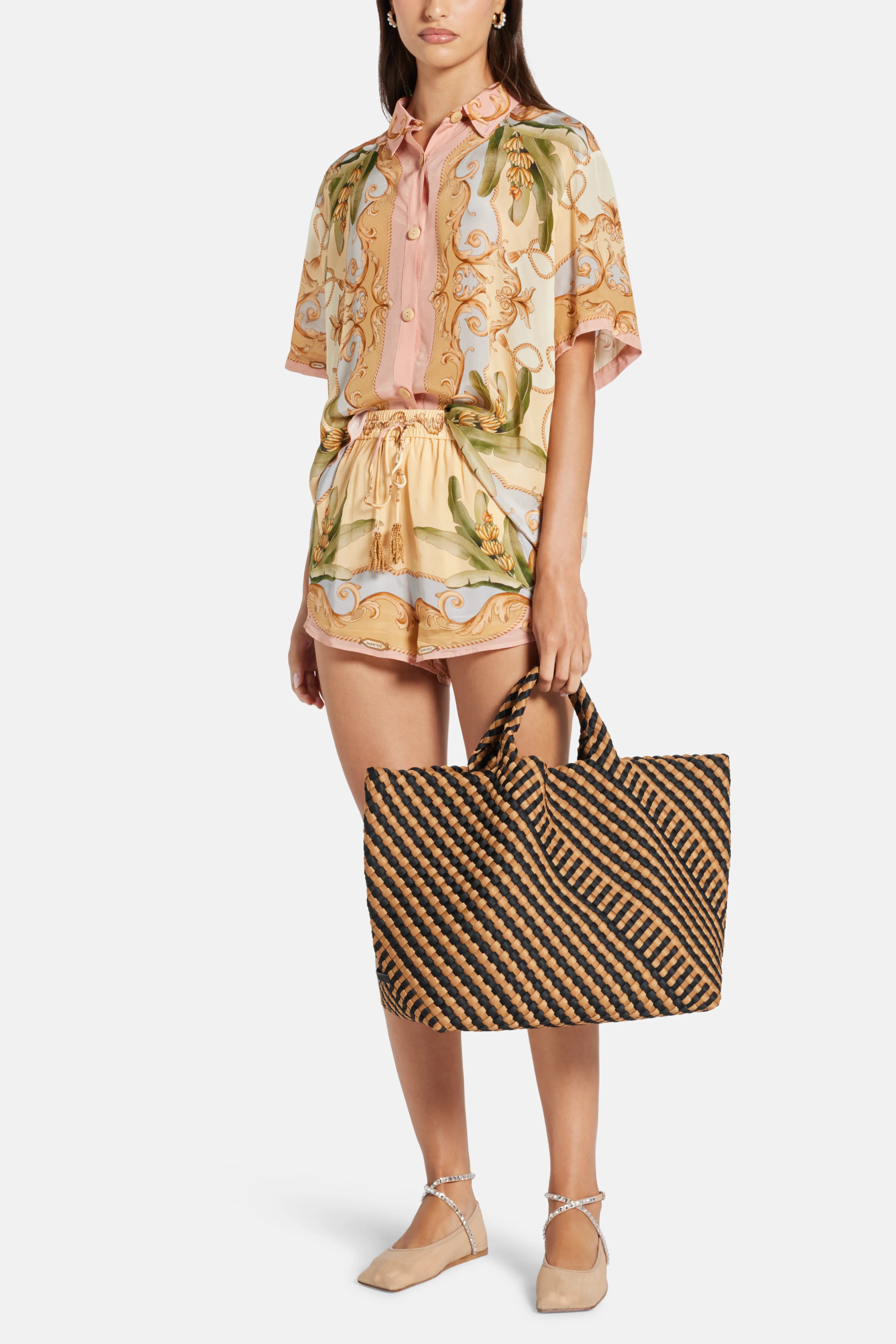 St Barths Large Tote Bag in Brown and Black