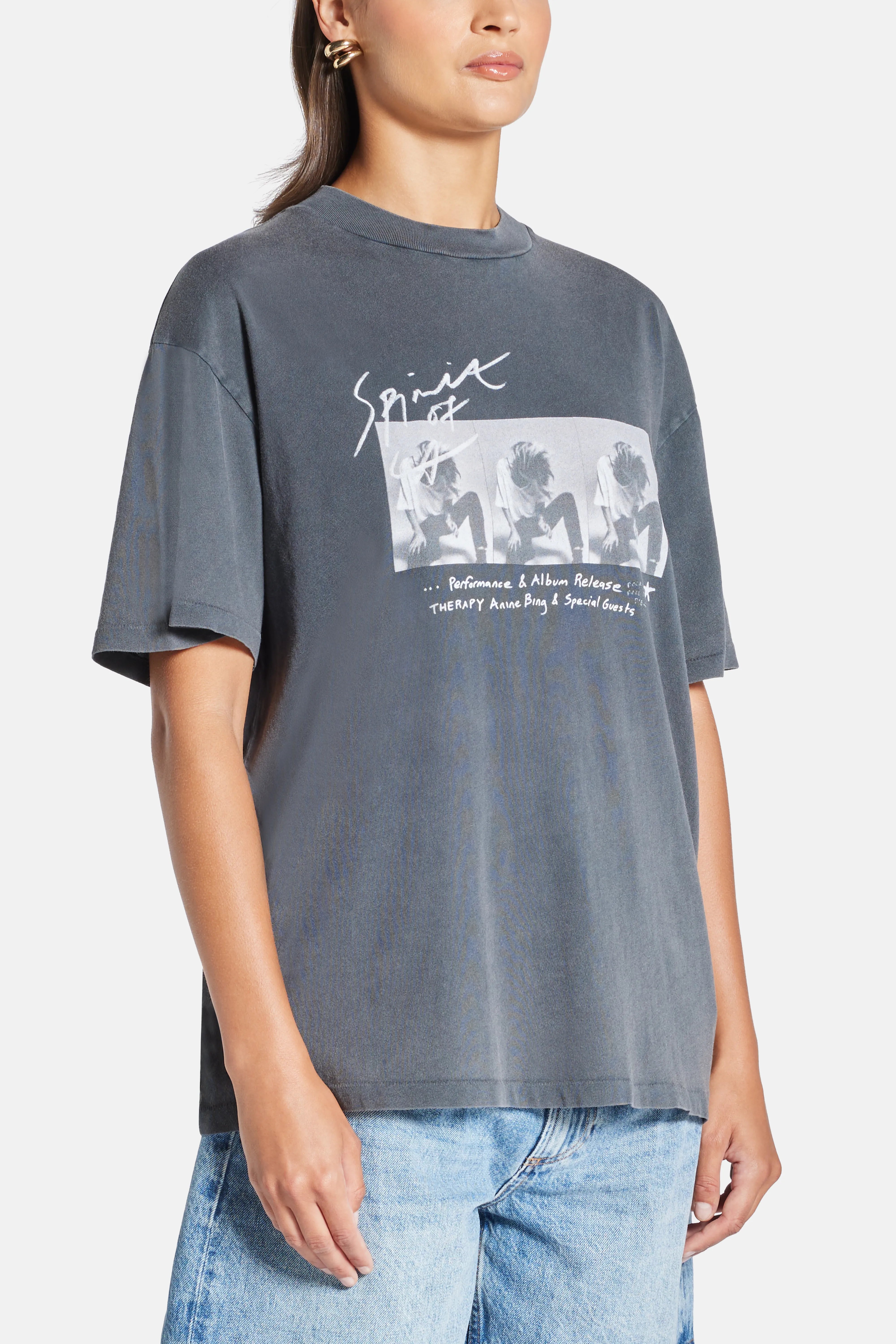 Ashton Concert Washed Cotton T-Shirt in Black