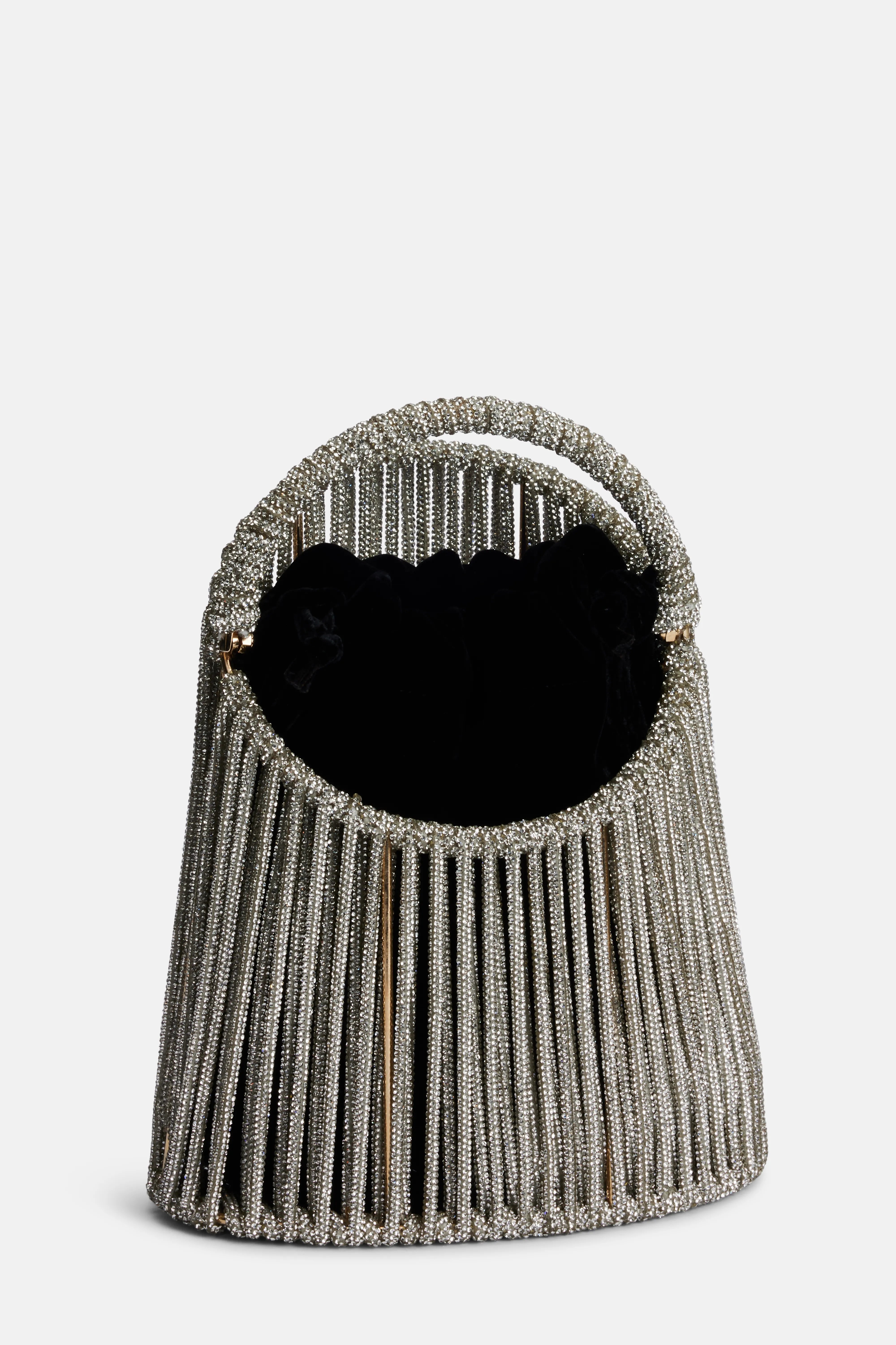 Electra Crystals Top Handle Bag in Black