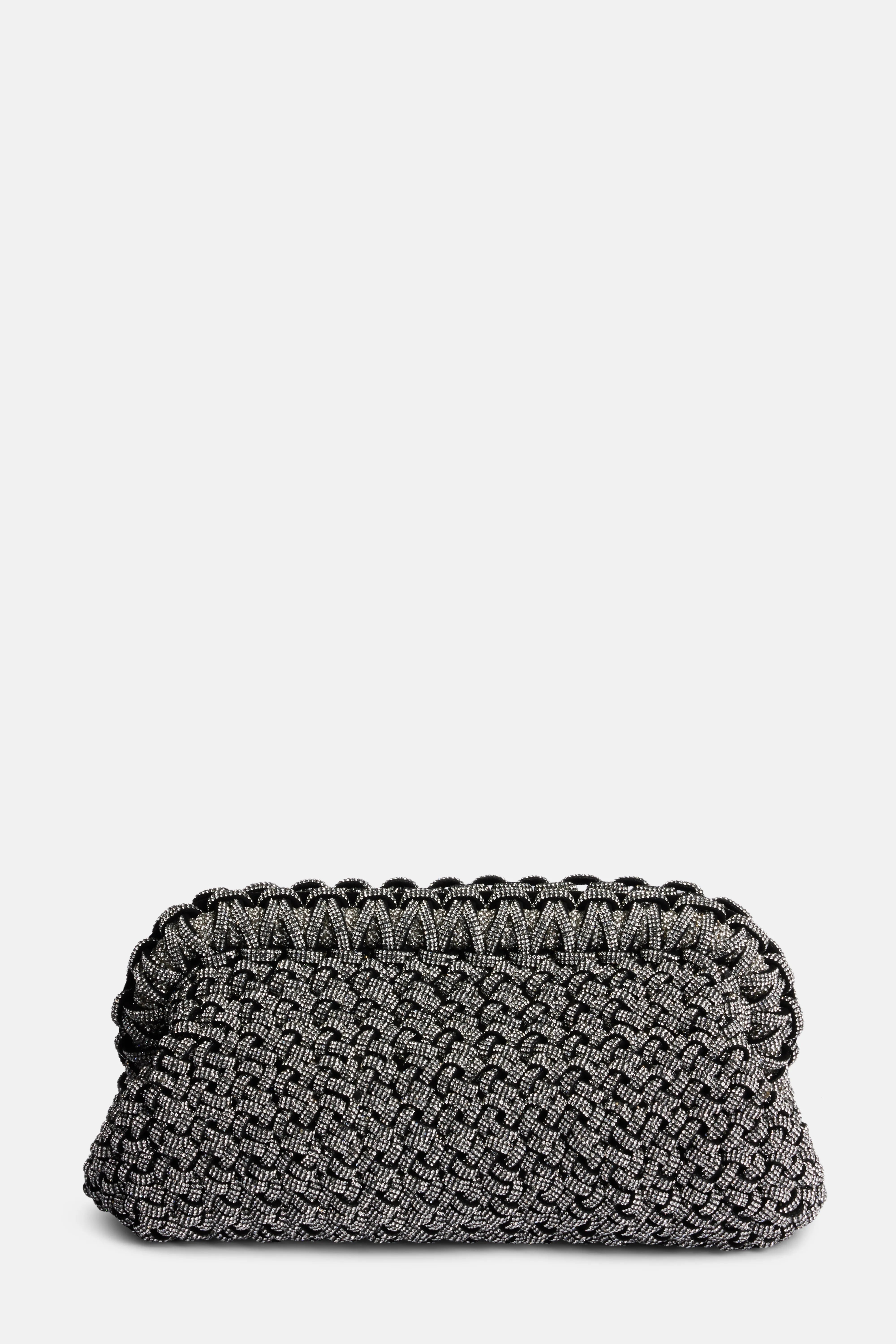 Crystals Clutch Bag in Black