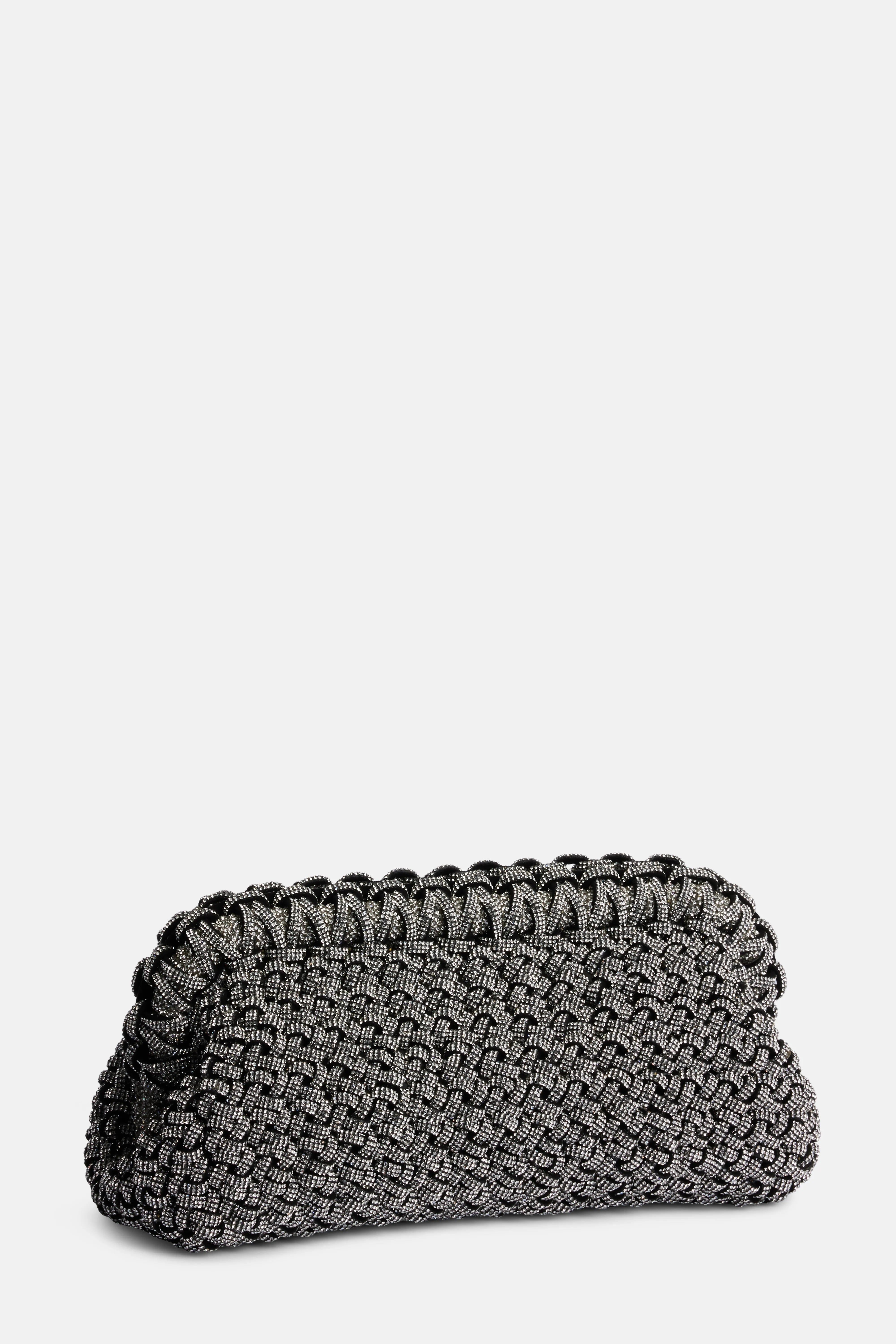 Crystals Clutch Bag in Black