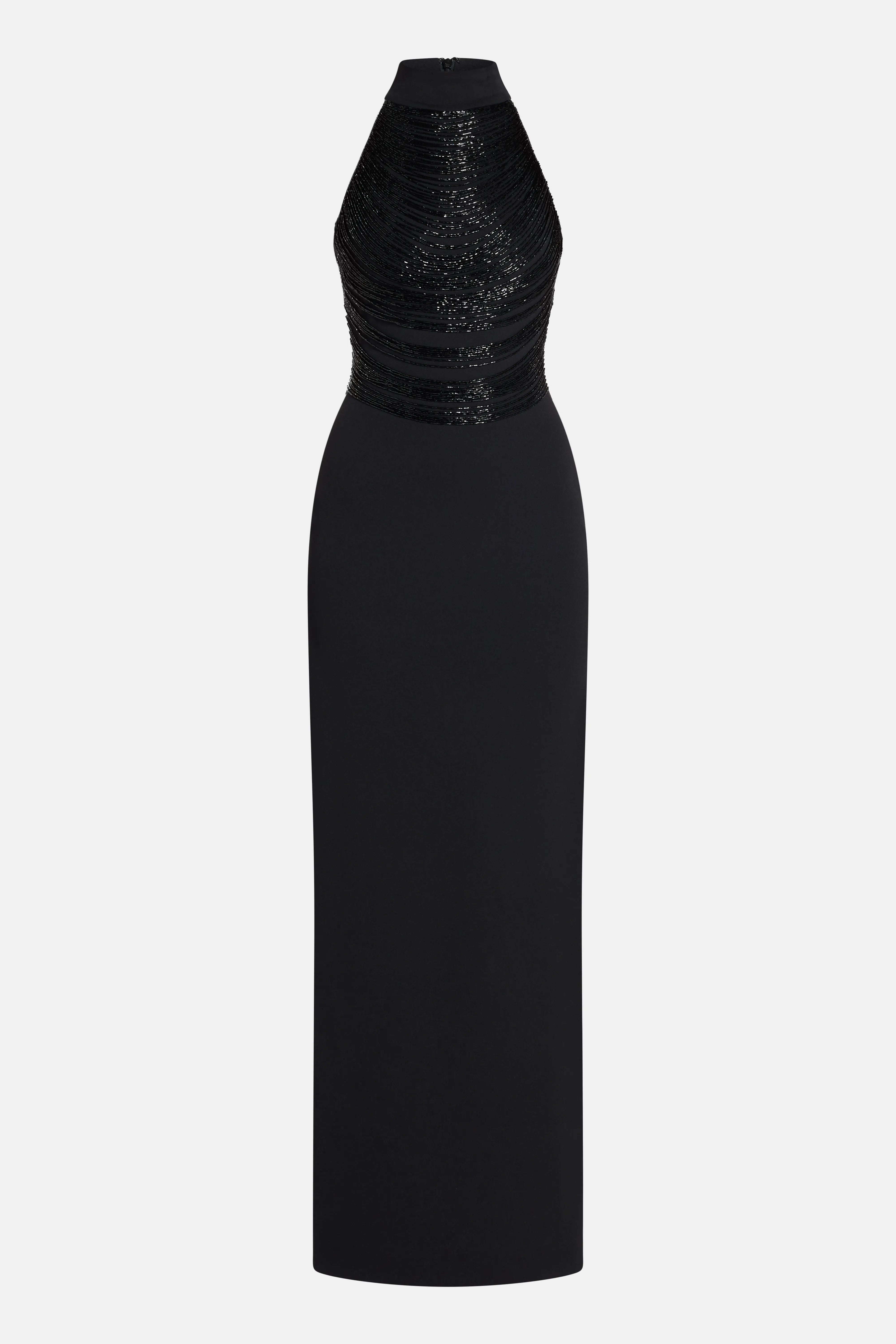 Portia Sleeveless Evening Dress in Black