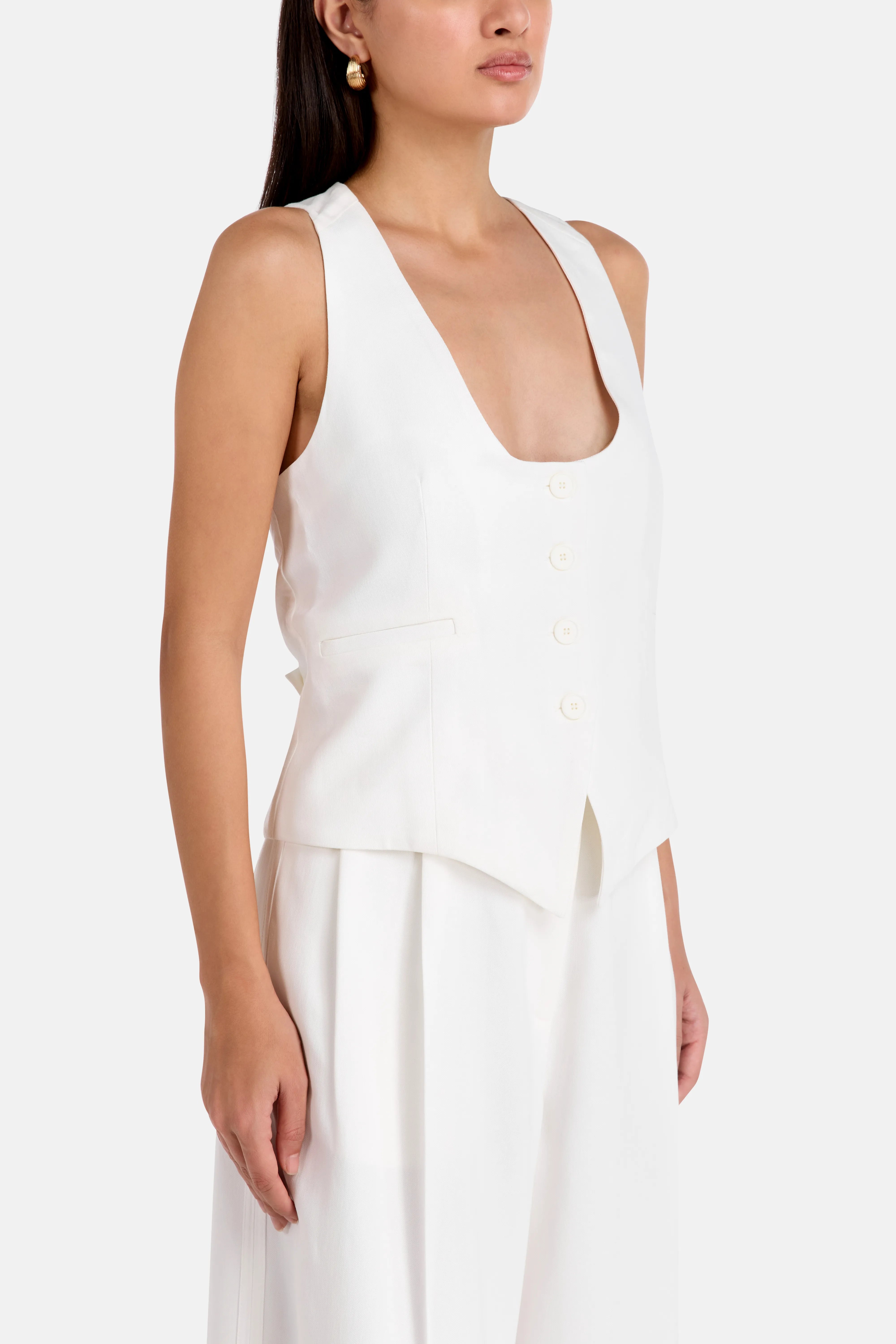 Cala Sleeveless Cotton Top in White