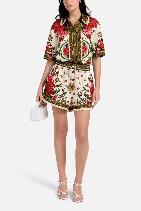 Wonder Rio Sand Uni Linen Shirt in Beige