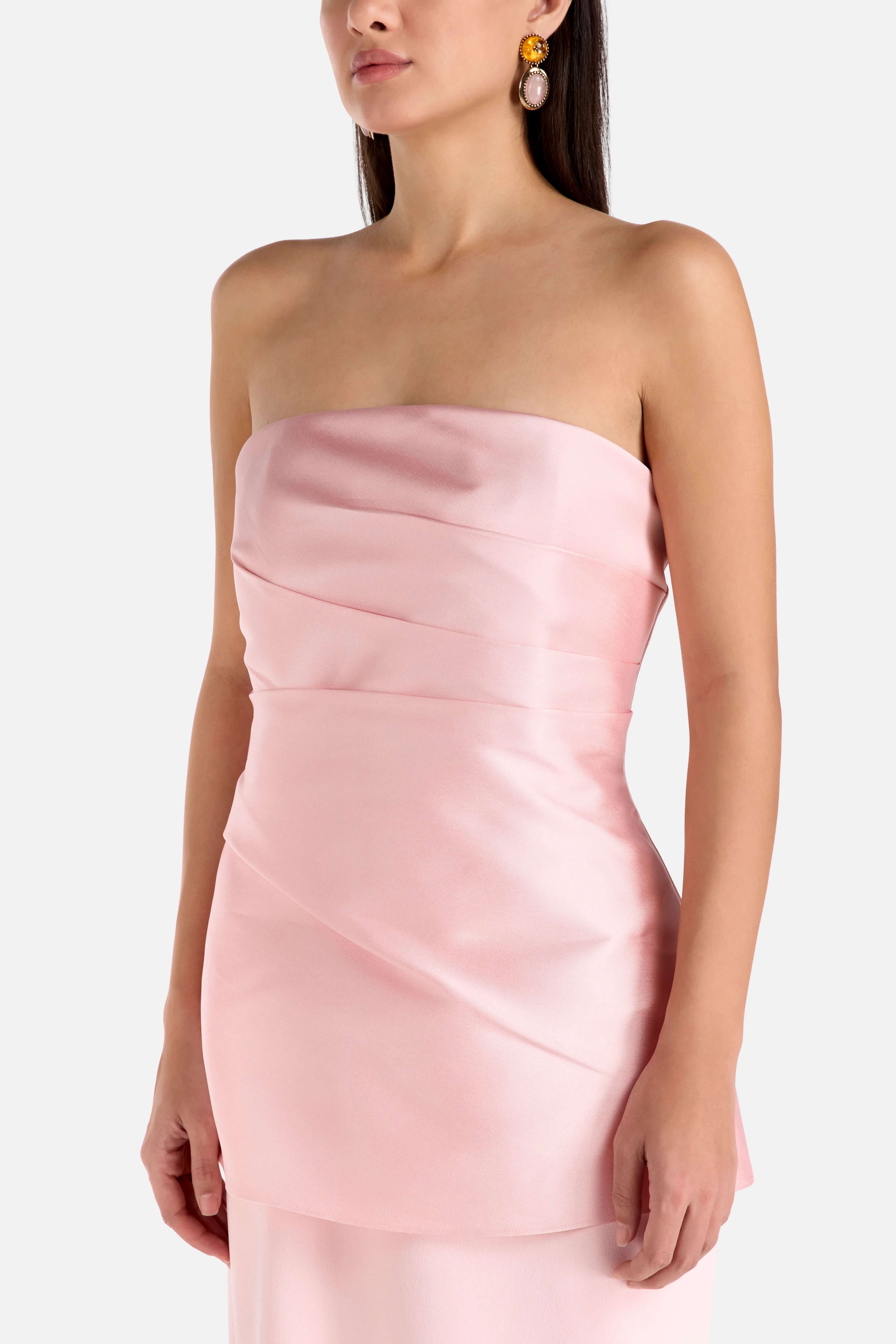Alia Strapless Evening Gown in Pink
