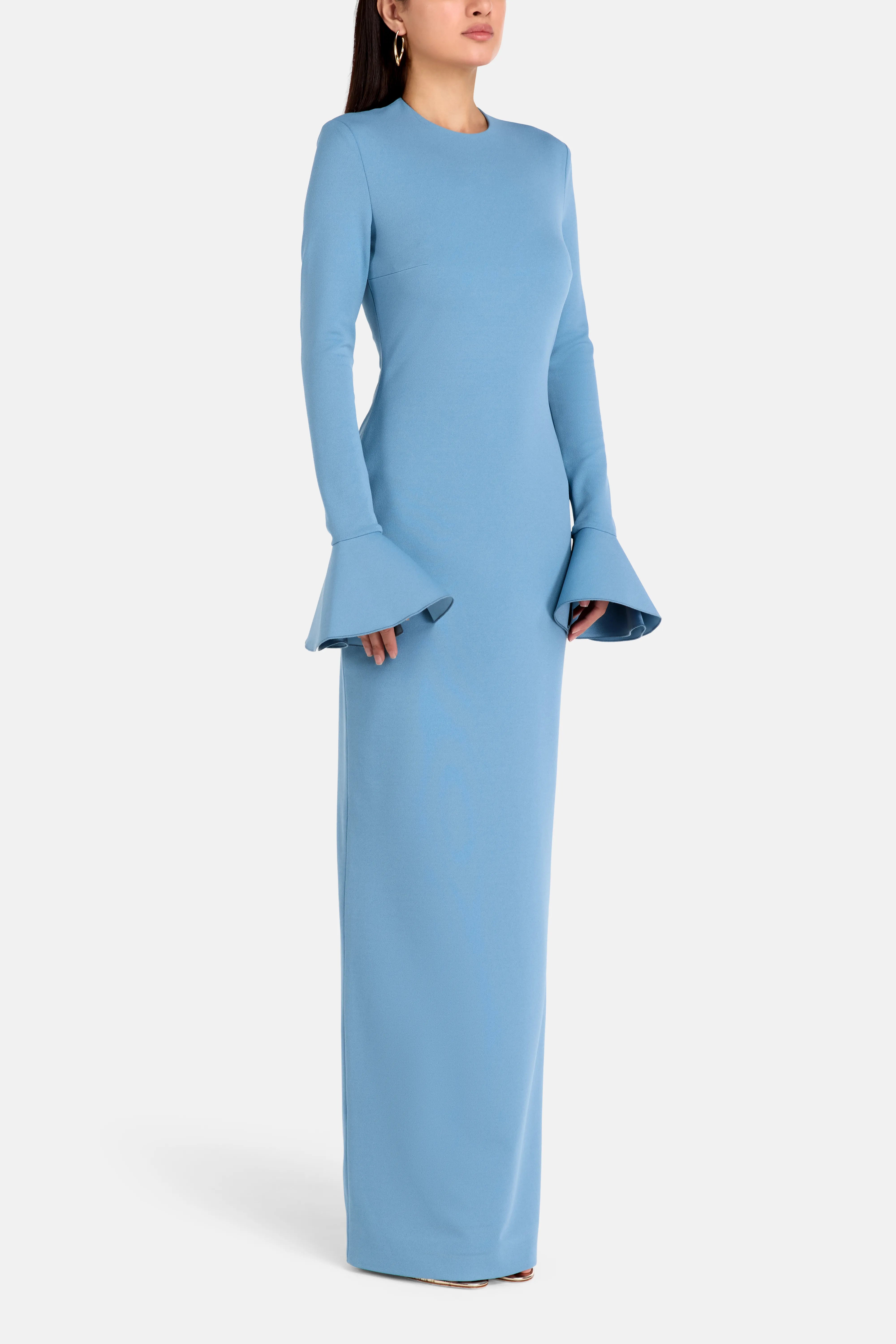 Alicia Long Sleeves Evening Dress in Blue