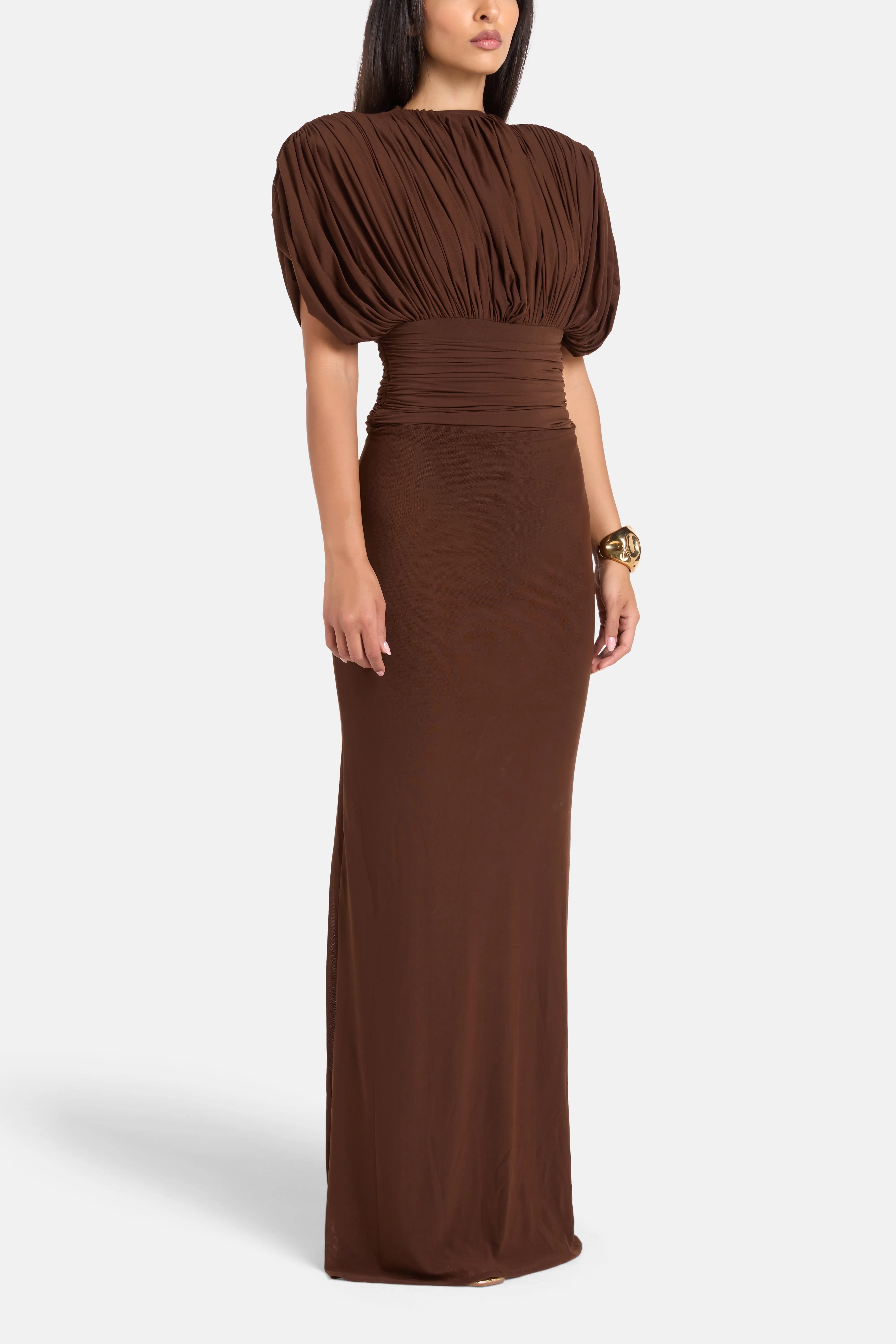 Judy Maxi Dress in Brown
