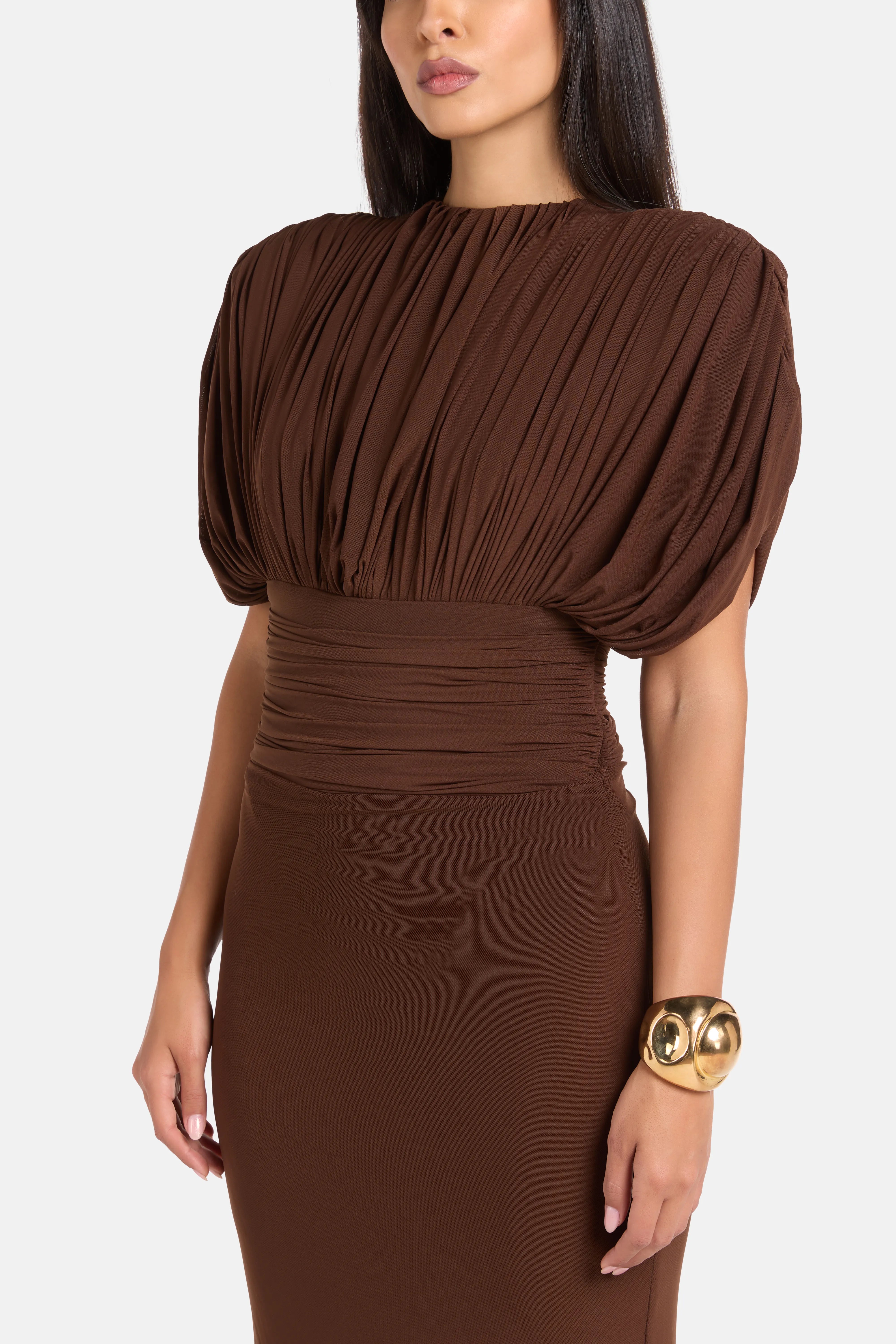 Judy Maxi Dress in Brown