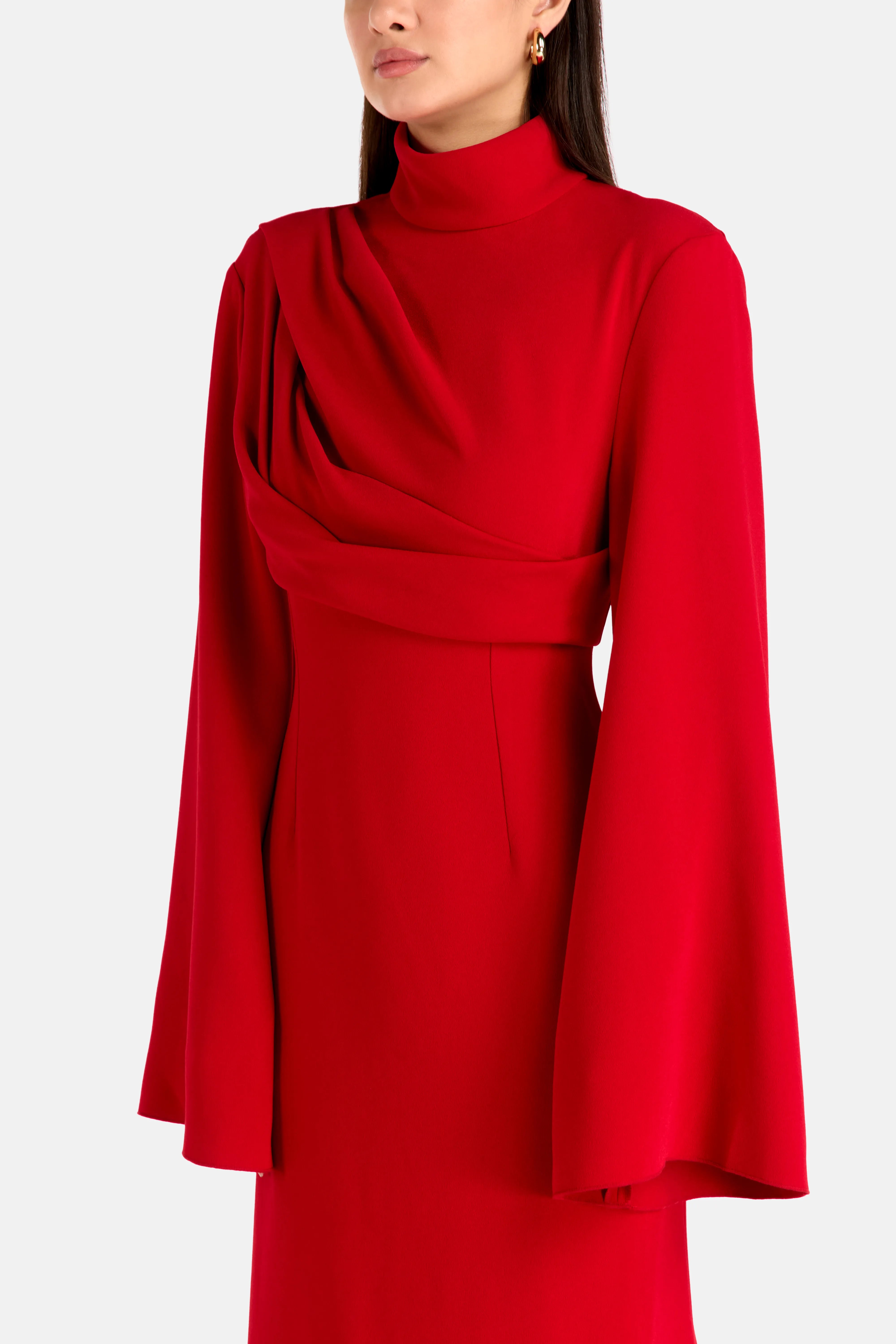 Swinton Long Sleeves Evening Gown in Red