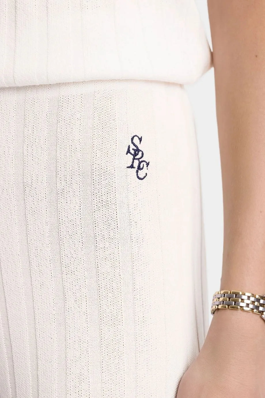 SRC Ribbed Trousers in White